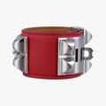 Collier de chien Red×silver Leather×GP S ▢P Rコリエ ド シアン レッド×シルバー レザー×GP S ▢P R