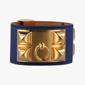 Collier de Chien Blue×golden Leather × GP S N▢Q 40コリエ ド シアン ブルー×ゴールド レザー×GP S N▢Q 40