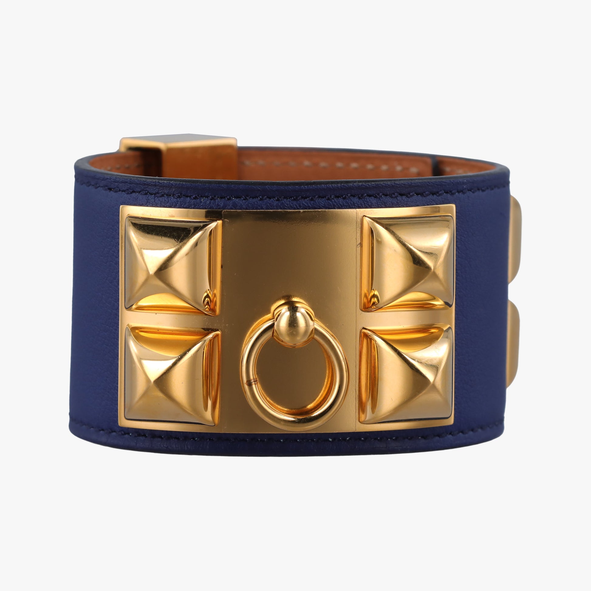 Collier de Chien Blue×golden Leather × GP S N▢Q 40コリエ ド シアン ブルー×ゴールド レザー×GP S N▢Q 40