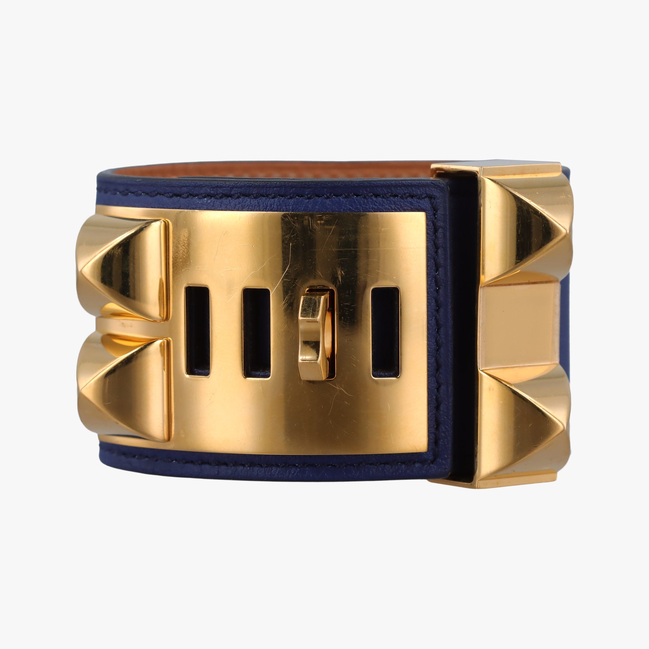 Collier de Chien Blue×golden Leather × GP S N▢Q 40コリエ ド シアン ブルー×ゴールド レザー×GP S N▢Q 40