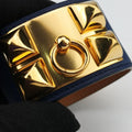 Collier de Chien Blue×golden Leather × GP S N▢Q 40コリエ ド シアン ブルー×ゴールド レザー×GP S N▢Q 40