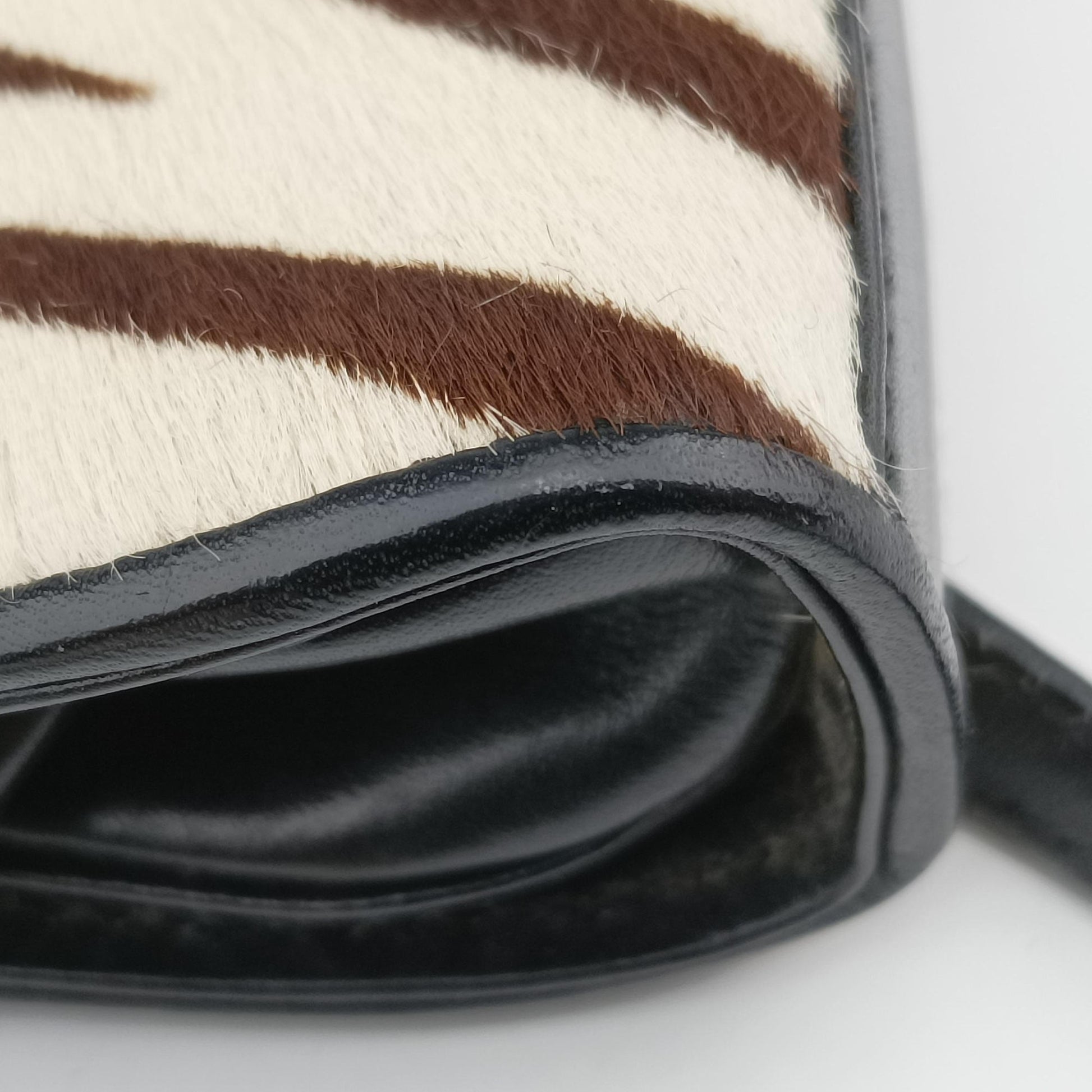 Zebra print Beige x black Ponyhair×Leather 030 2046 1314ゼブラ プリント ベージュ×ブラック ハラコ×レザー 030 2046 1314