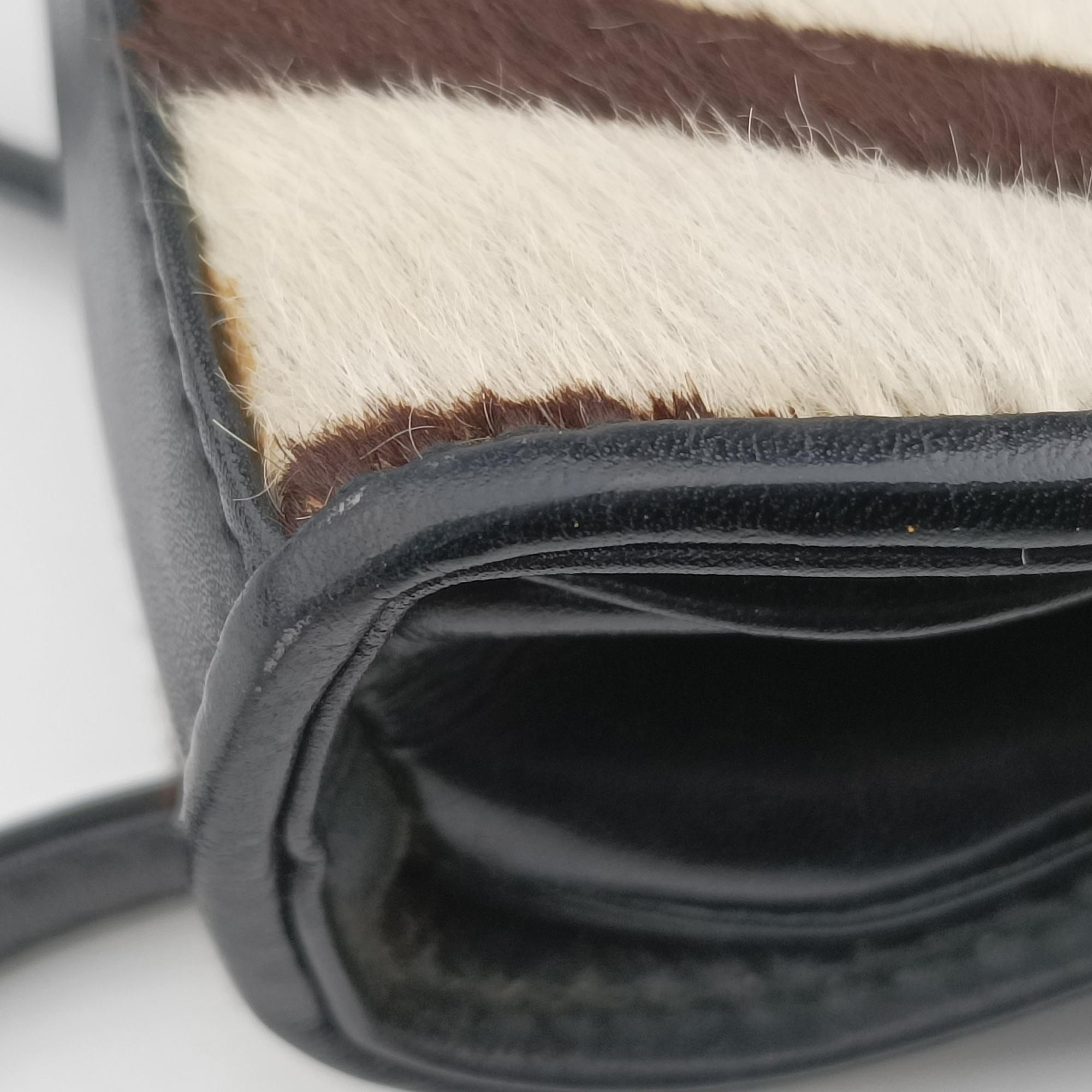 Zebra print Beige x black Ponyhair×Leather 030 2046 1314ゼブラ プリント ベージュ×ブラック ハラコ×レザー 030 2046 1314