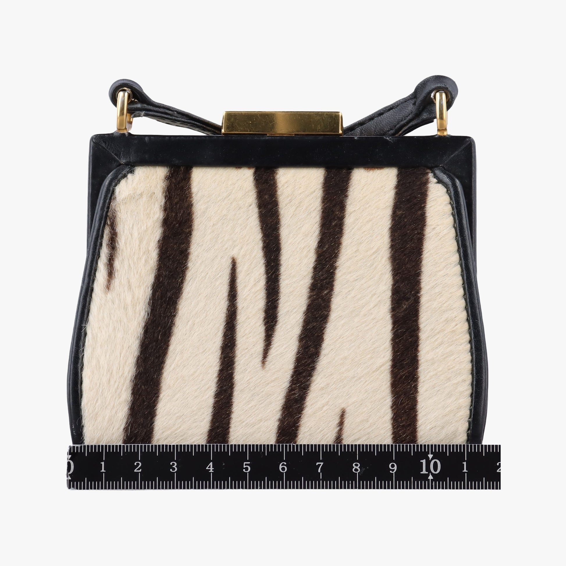 Zebra print Beige x black Ponyhair×Leather 030 2046 1314ゼブラ プリント ベージュ×ブラック ハラコ×レザー 030 2046 1314