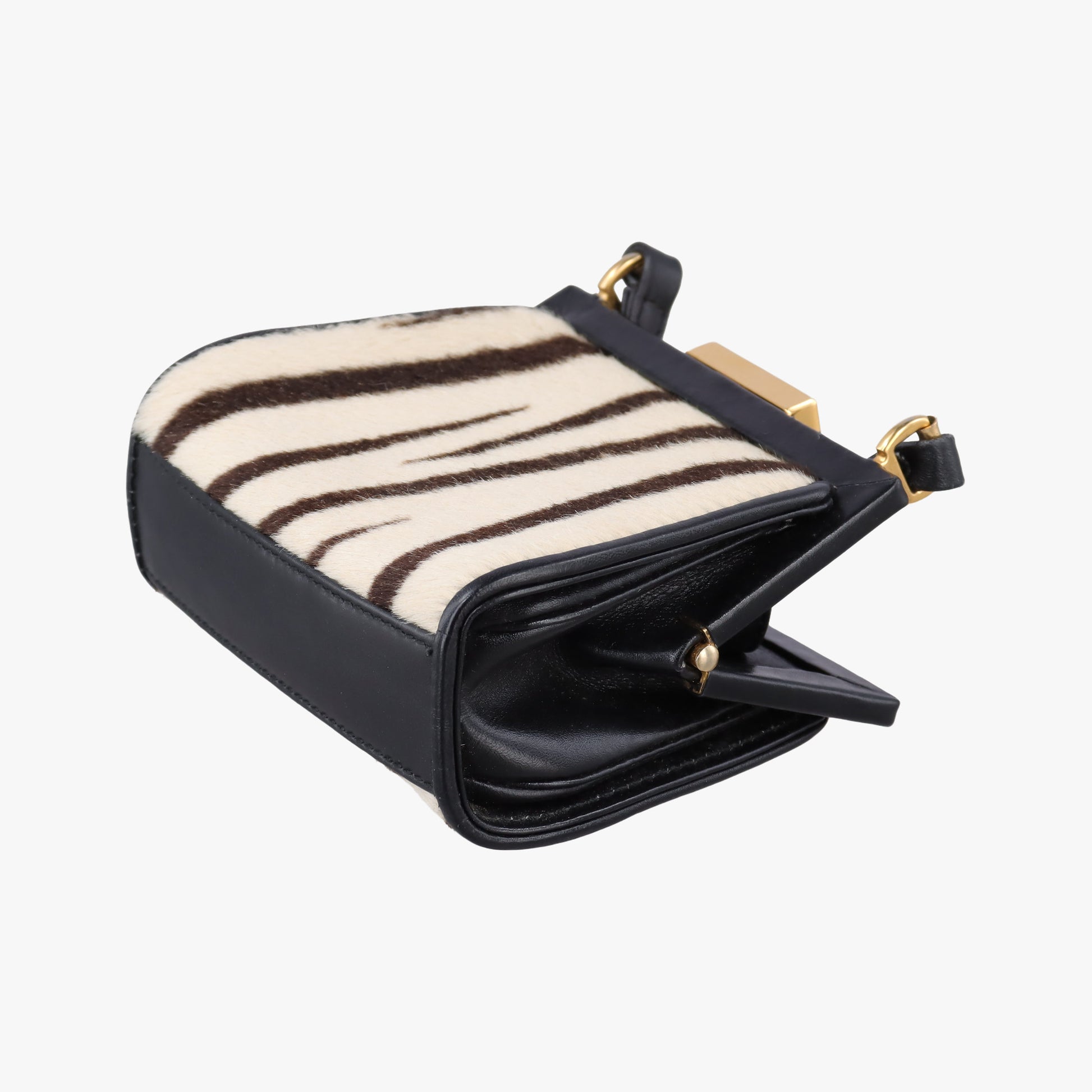 Zebra print Beige x black Ponyhair×Leather 030 2046 1314ゼブラ プリント ベージュ×ブラック ハラコ×レザー 030 2046 1314
