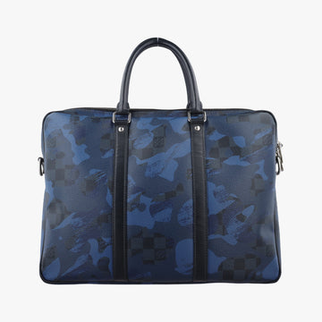 Porte Documents VoyagePM Blue Camouflage Damier Cobalt Canvas N41507 GI2136ポルトドキュマンヴォワヤージュPM ブルー カモフラージュ ダミエ コバルトキャンバス N41507 GI2136