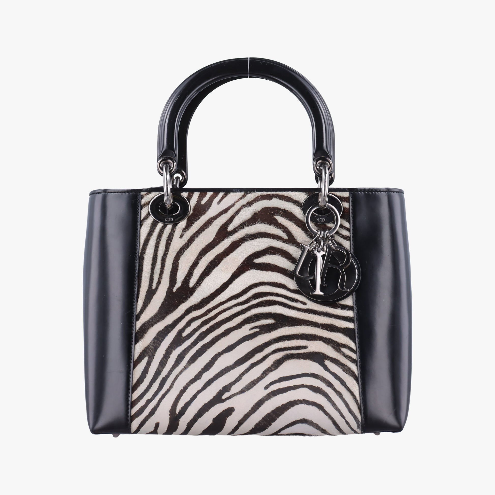 Lady Dior Zebra × Black Pony-style Calfskin × Calf Leather MA-0969レディディオール ゼブラ × ブラック ハラコ × カーフレザー MA-0969