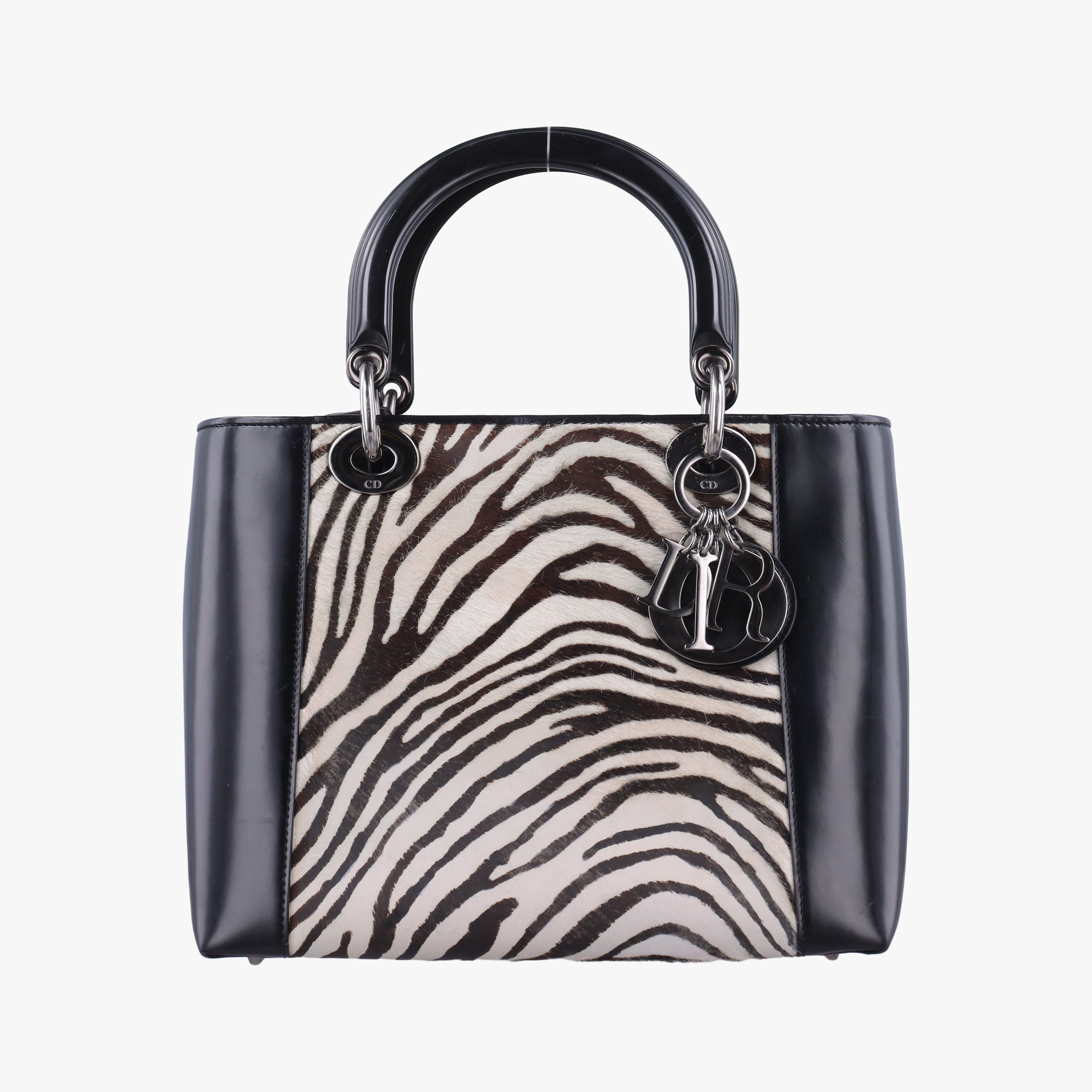 Lady Dior Zebra × Black Pony-style Calfskin × Calf Leather MA-0969レディディオール ゼブラ × ブラック ハラコ × カーフレザー MA-0969