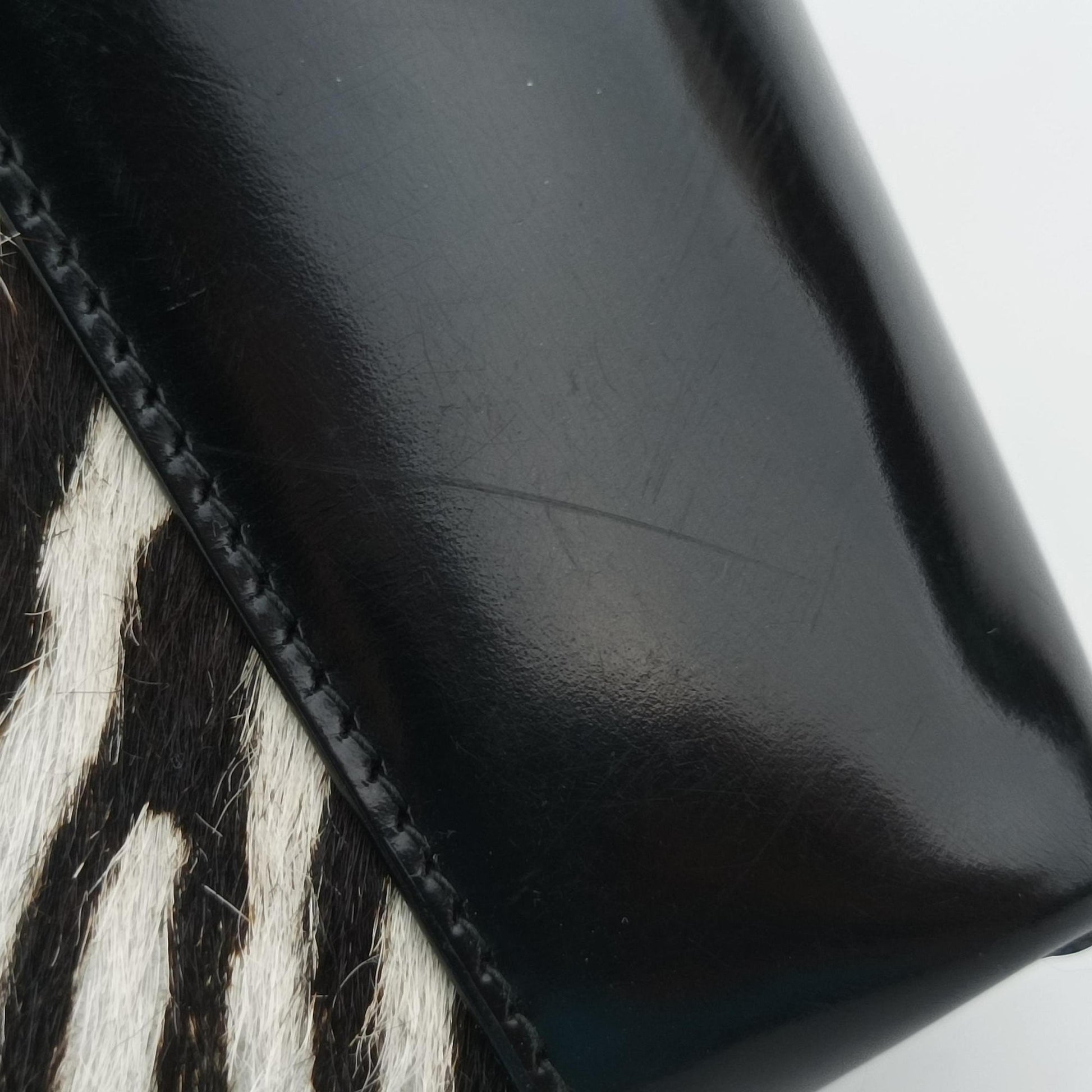Lady Dior Zebra × Black Pony-style Calfskin × Calf Leather MA-0969レディディオール ゼブラ × ブラック ハラコ × カーフレザー MA-0969