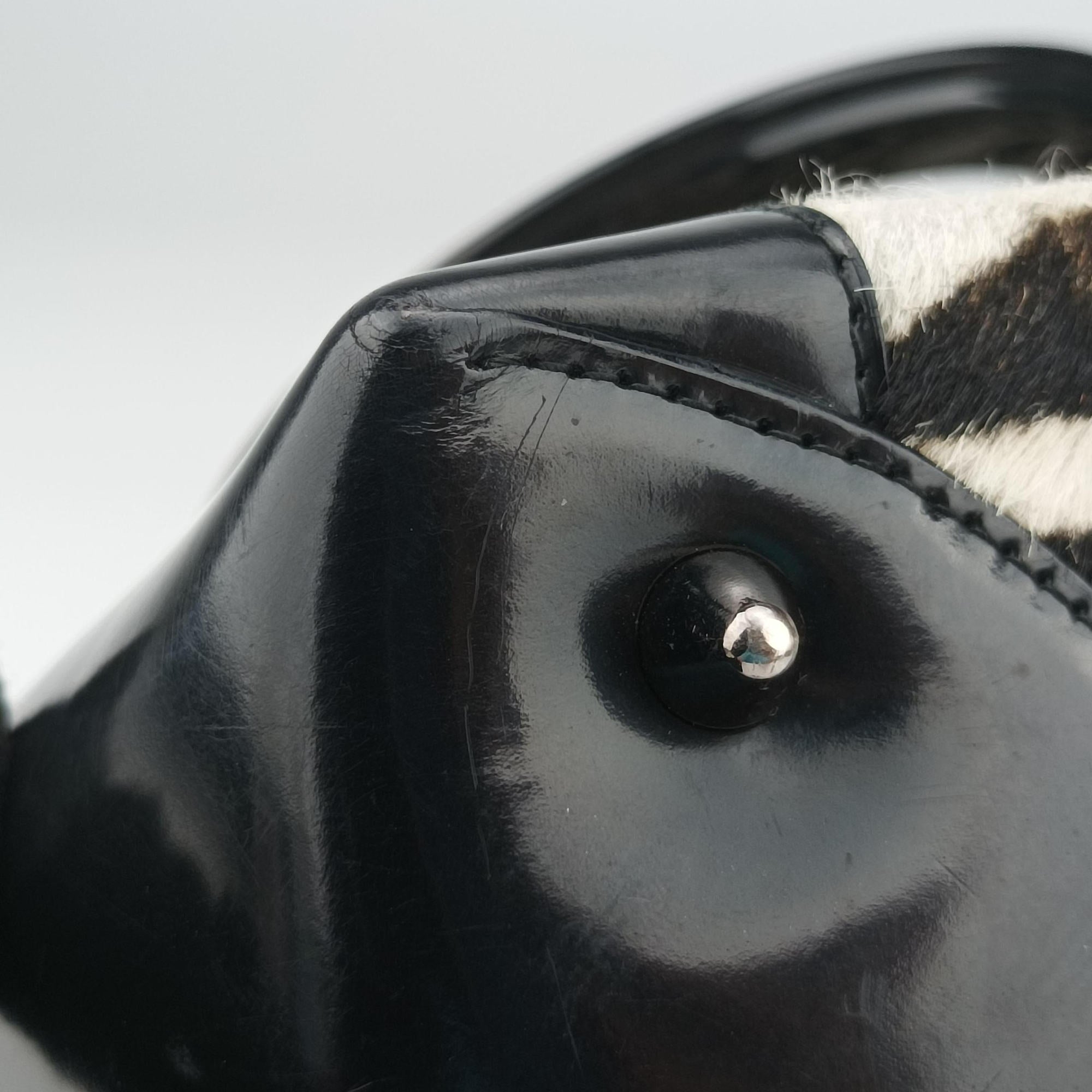 Lady Dior Zebra × Black Pony-style Calfskin × Calf Leather MA-0969レディディオール ゼブラ × ブラック ハラコ × カーフレザー MA-0969