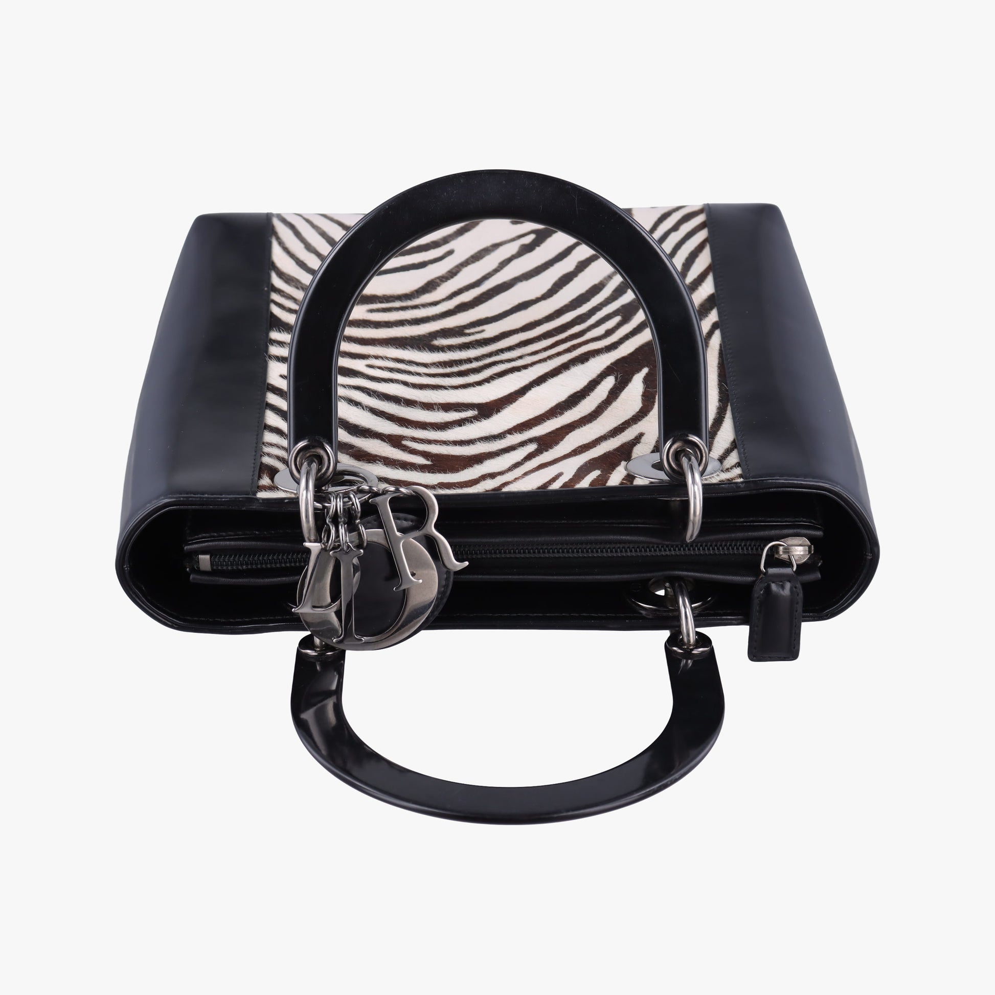 Lady Dior Zebra × Black Pony-style Calfskin × Calf Leather MA-0969レディディオール ゼブラ × ブラック ハラコ × カーフレザー MA-0969