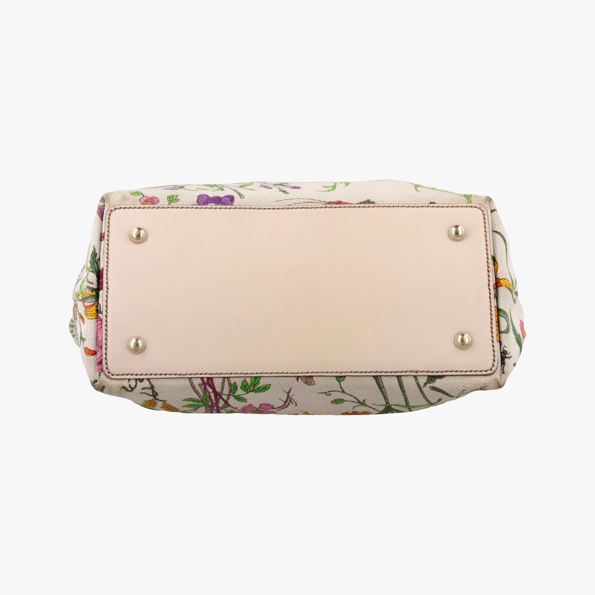 Bamboo Floral White×multicolor canvas×leather 137394 バンブーフローラ ホワイト×マルチカラー キャンバス×レザー 137394 