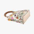 Bamboo Floral White×multicolor canvas×leather 137394 バンブーフローラ ホワイト×マルチカラー キャンバス×レザー 137394 