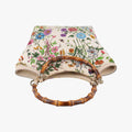 Bamboo Floral White×multicolor canvas×leather 137394 バンブーフローラ ホワイト×マルチカラー キャンバス×レザー 137394 