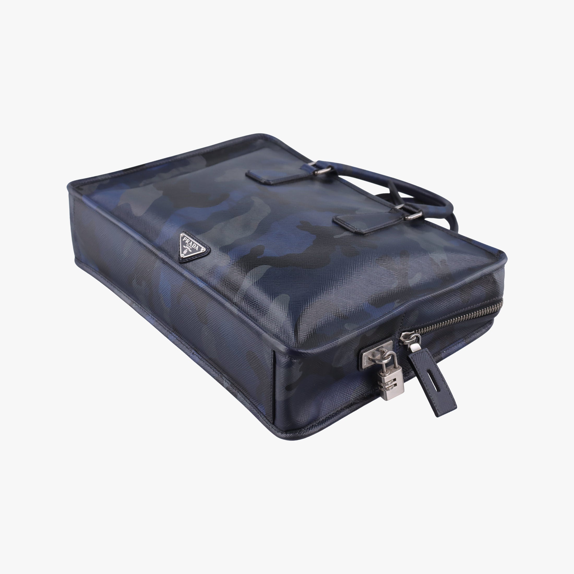 business bag briefcase Navy Camouflage SAFFIANO Leather 2VE365 64ビジネスバッグ ブリーフケース ブルーカモフラ サフィアーノレザー 2VE365 64