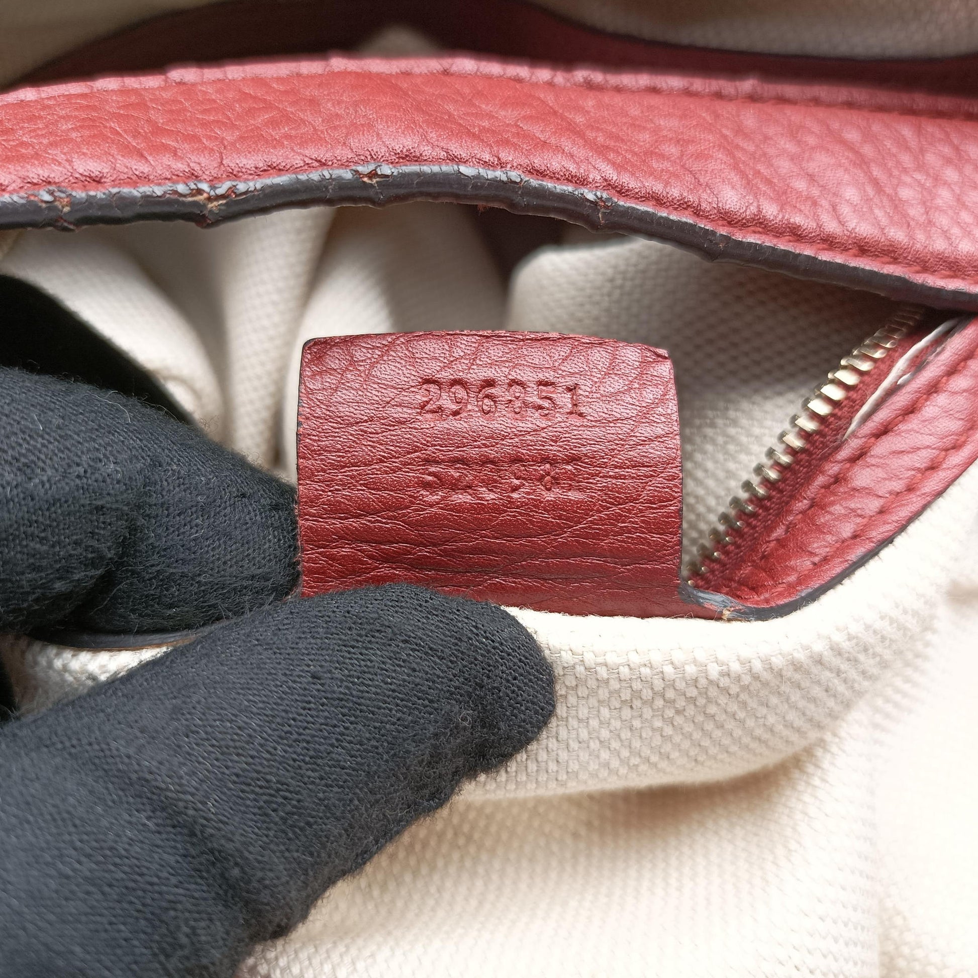 Dressage Web Hobo Red Leather 296851 A012025879ドレスセージ ウェブ ホーボー レッド レザー 296851 A012025879
