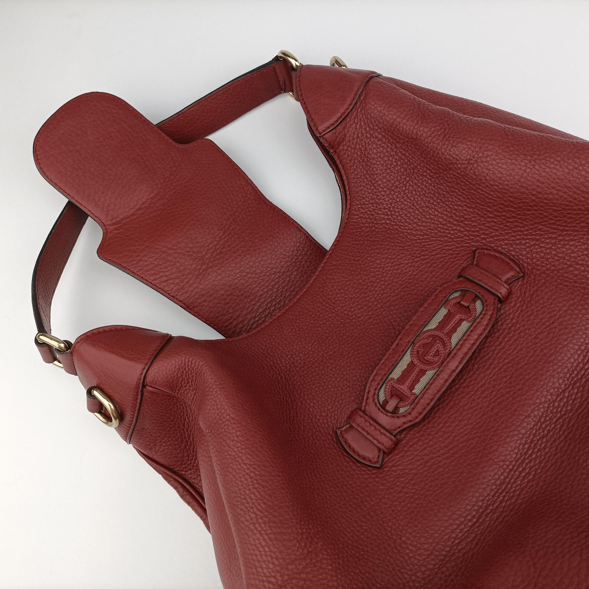 Dressage Web Hobo Red Leather 296851 A012025879ドレスセージ ウェブ ホーボー レッド レザー 296851 A012025879