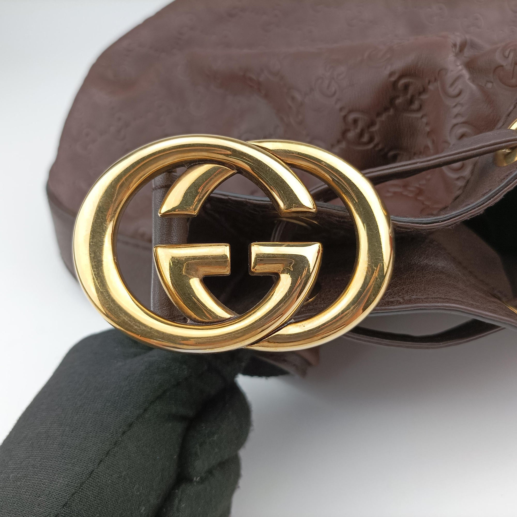 Guccissima Interlocking Icon Hobo Brown leather 223951 D3563587グッチッシマ インターロッキング アイコン ホーボー ブラウン レザー 223951 D3563587