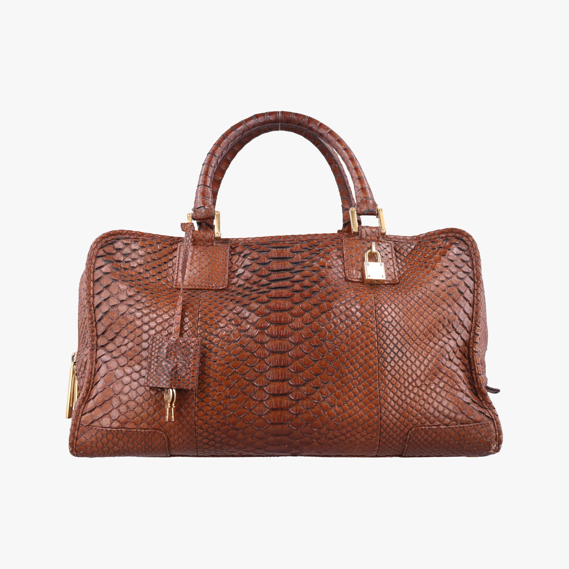 Amazona Brown Python × Nappa Leather 010804アマソナ ブラウン パイソン × レザー 010804
