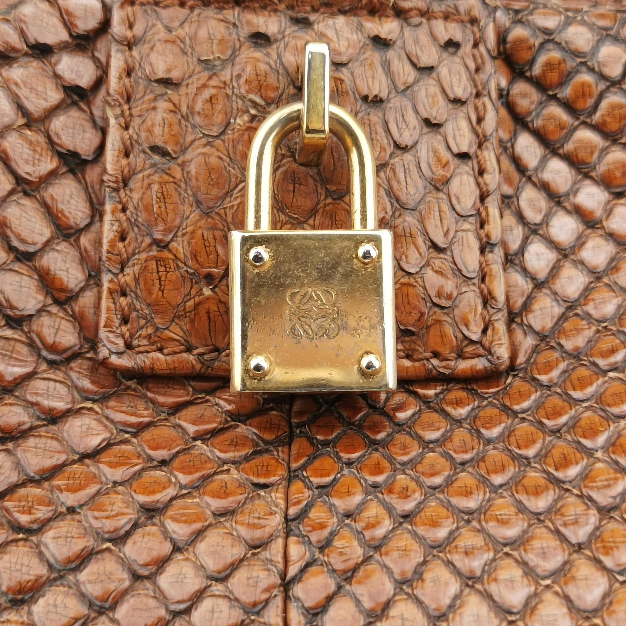 Amazona Brown Python × Nappa Leather 010804アマソナ ブラウン パイソン × レザー 010804
