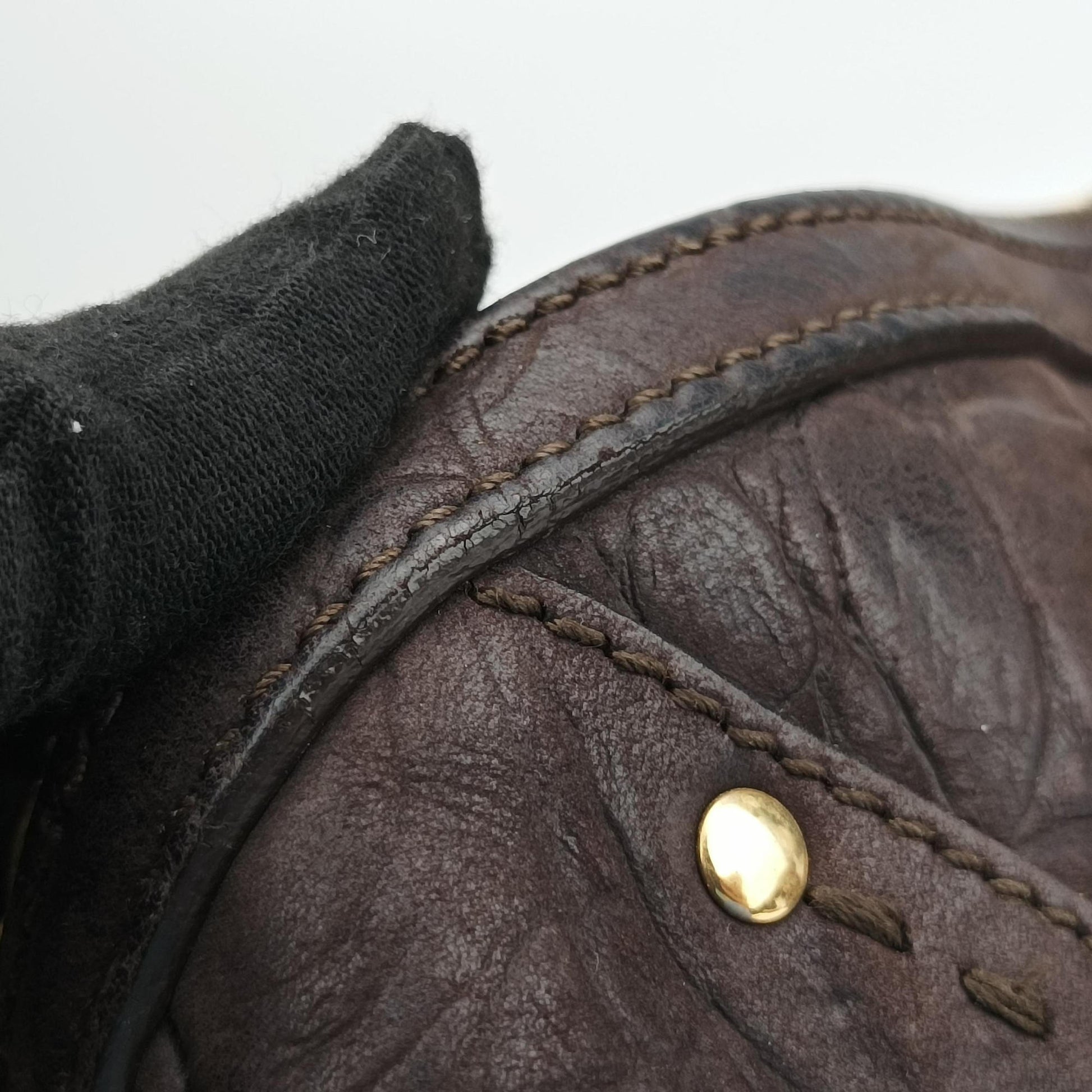 Muse Brown Embossed Leather 297966 297966.486628ミューズ ブラウン 型押しレザー 297966 297966.486628