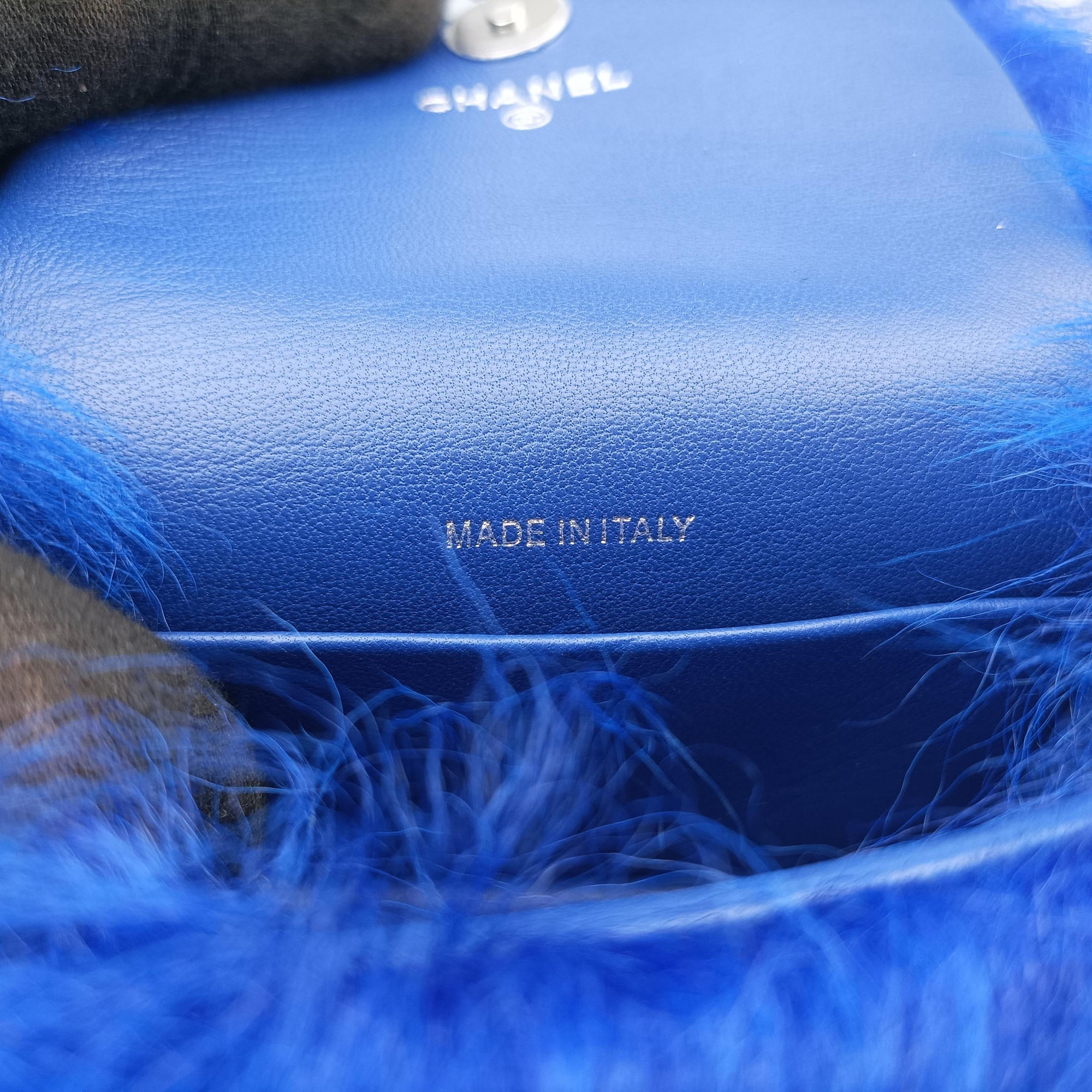 Shearling CC Hook Card Holder Blue wool AP2397 31703534シアリングCCフックカードホルダー ブルー ウール AP2397 31703534