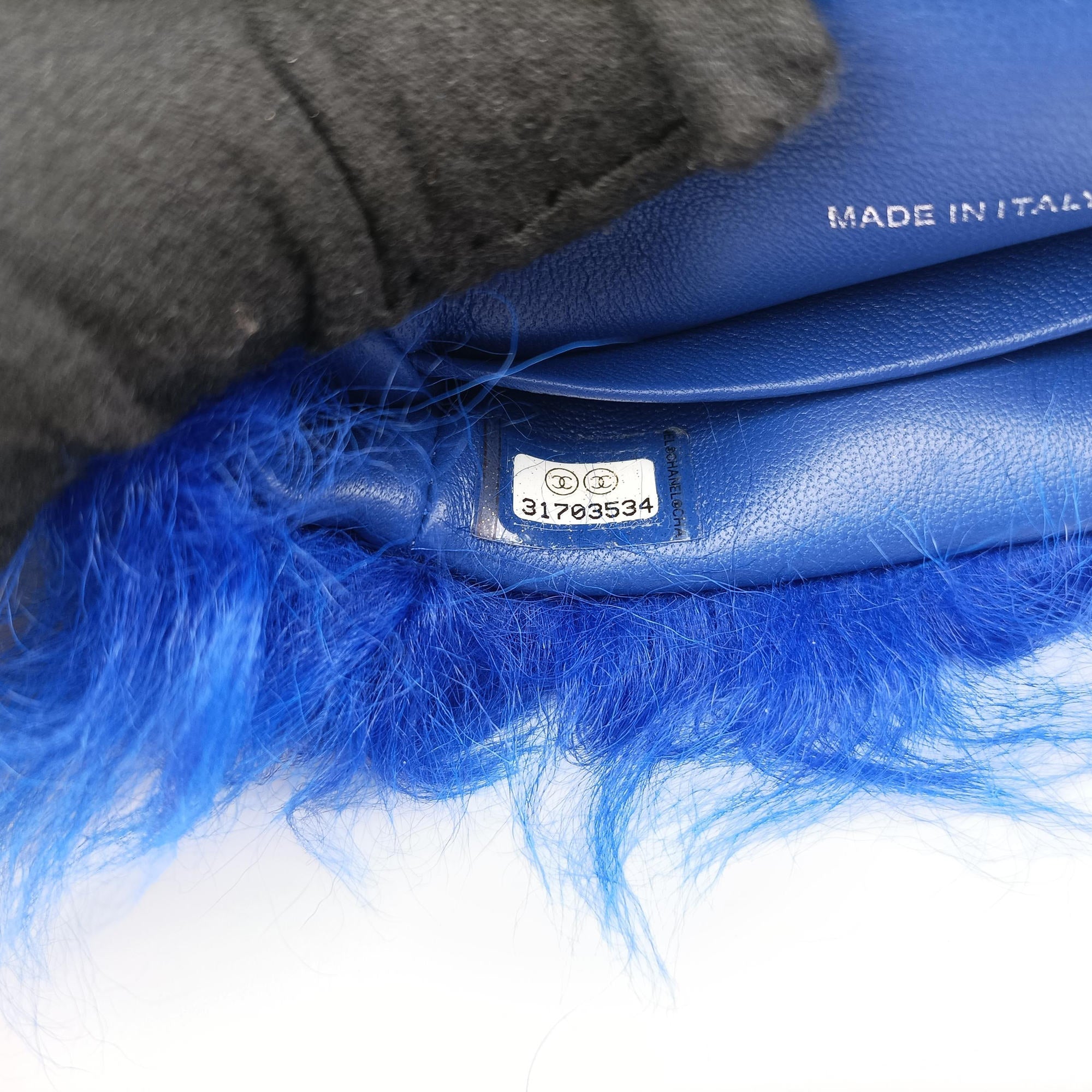 Shearling CC Hook Card Holder Blue wool AP2397 31703534シアリングCCフックカードホルダー ブルー ウール AP2397 31703534