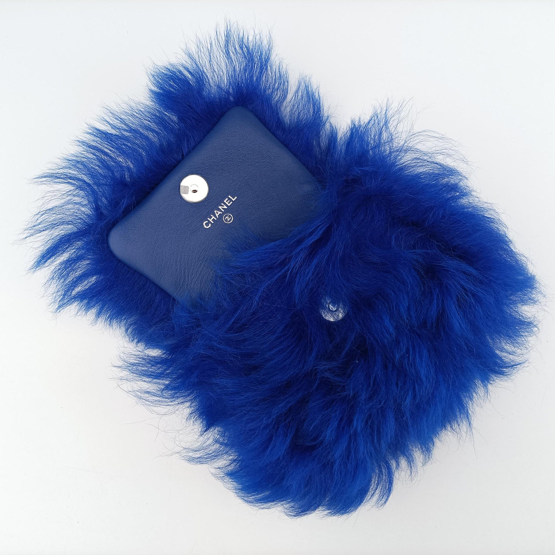 Shearling CC Hook Card Holder Blue wool AP2397 31703534シアリングCCフックカードホルダー ブルー ウール AP2397 31703534