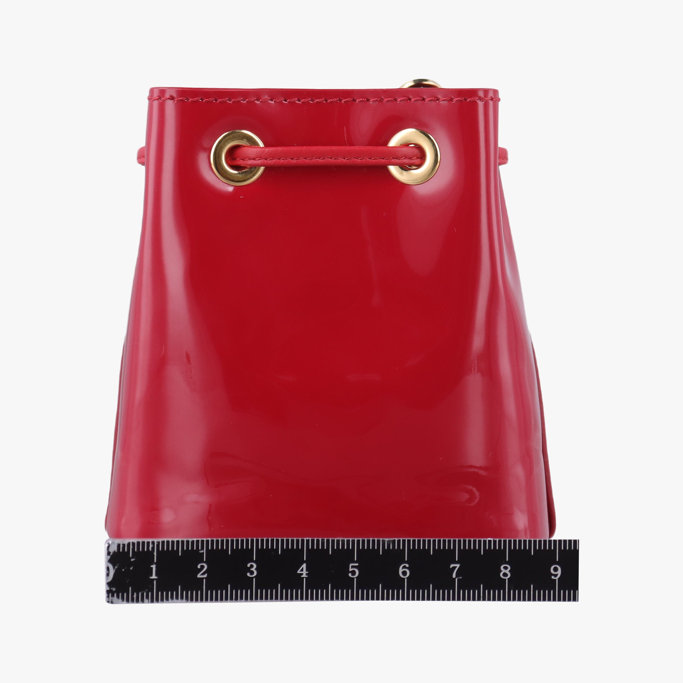 Mini Drawstring Red Enamel 1NR016 42巾着型 ミニ レッド エナメル 1NR016 42