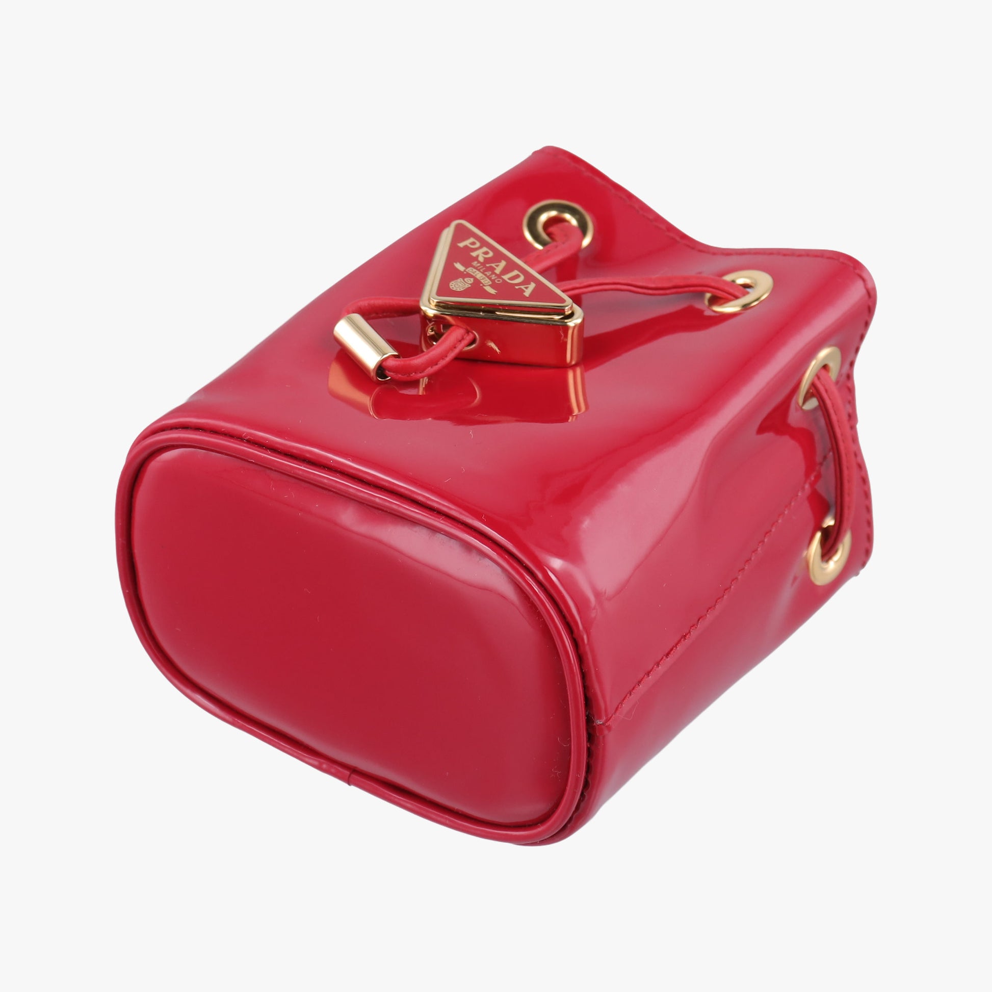 Mini Drawstring Red Enamel 1NR016 42巾着型 ミニ レッド エナメル 1NR016 42