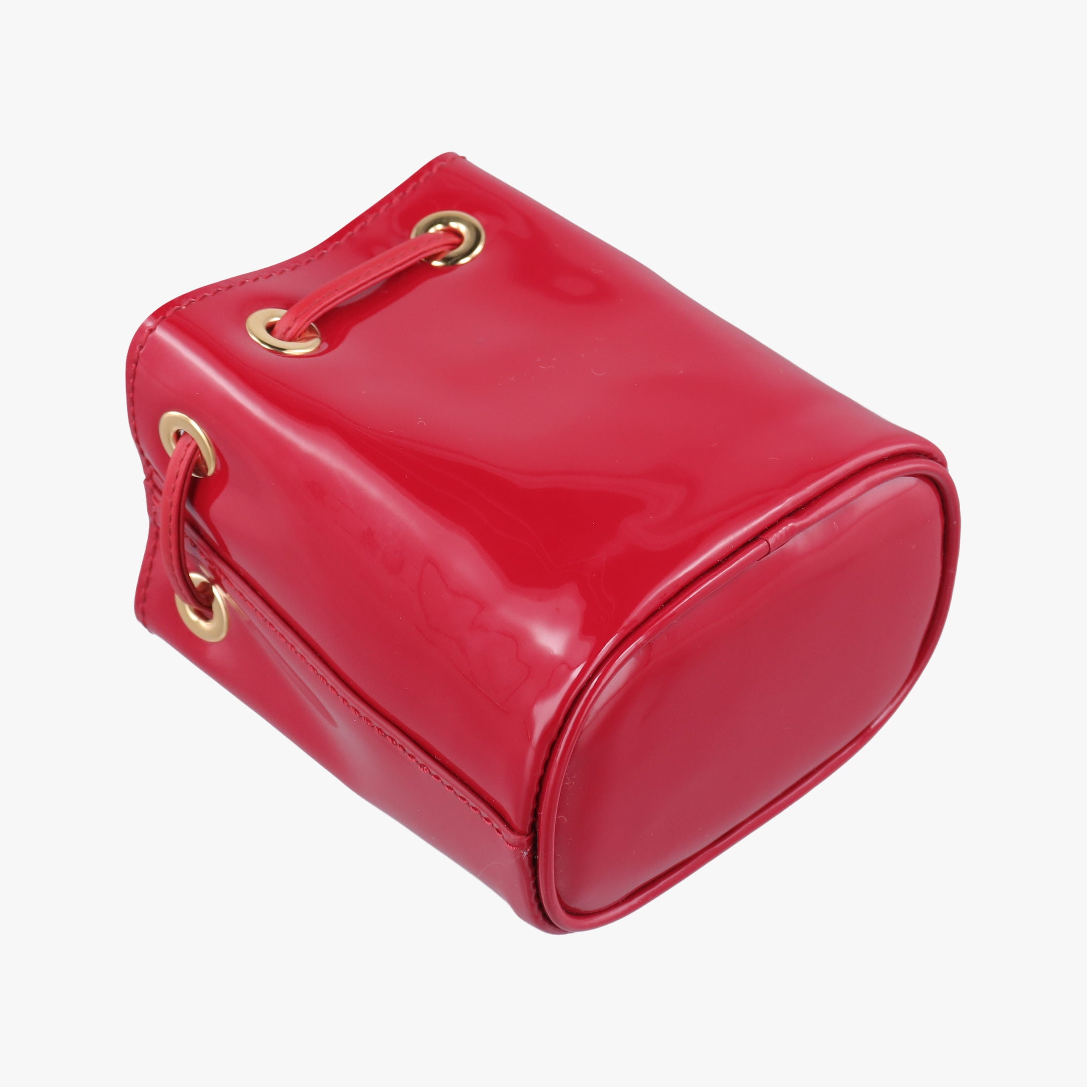 Mini Drawstring Red Enamel 1NR016 42巾着型 ミニ レッド エナメル 1NR016 42