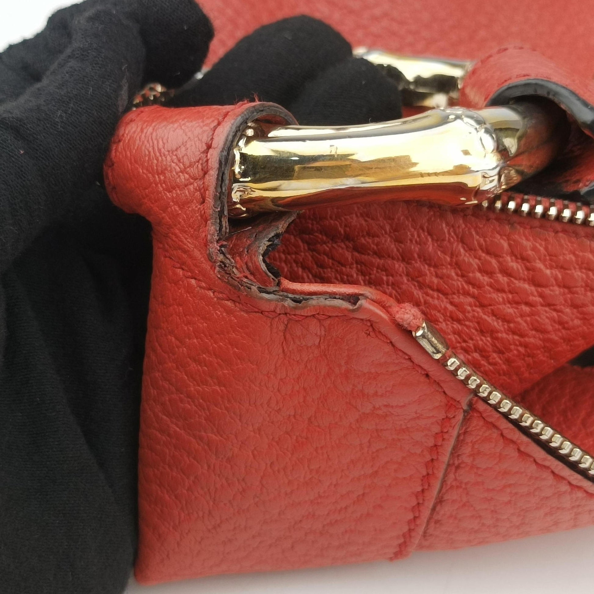 Bamboo Ring Hobo Red Leather 211519 G4517440バンブーリングホーボー レッド レザー 211519 G4517440