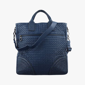 Intrecciato Navy Lambskin × Ostrich Leather B06396423Lイントレチャート ネイビー ラムスキン × オーストリッチ B06396423L
