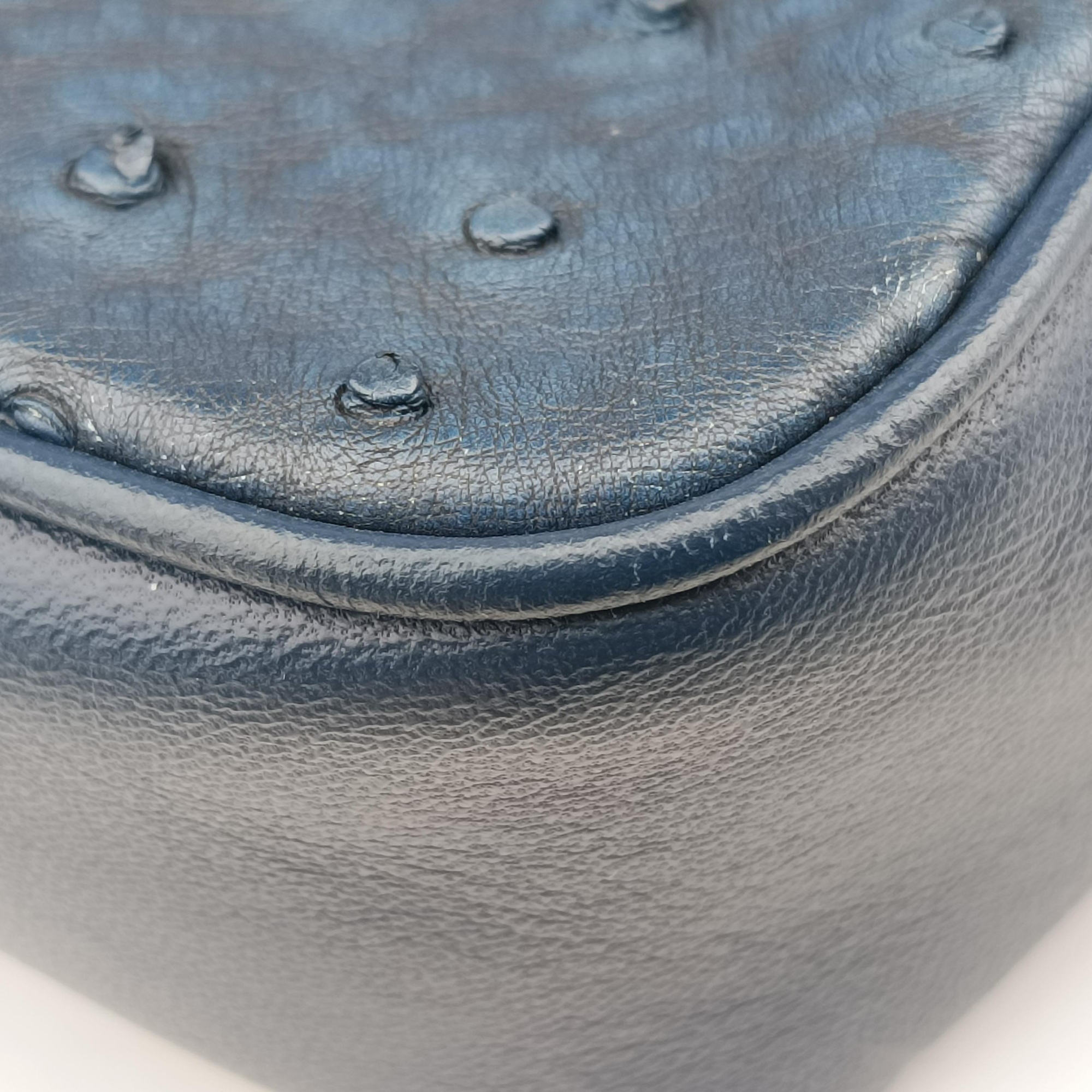 Intrecciato Navy Lambskin × Ostrich Leather B06396423Lイントレチャート ネイビー ラムスキン × オーストリッチ B06396423L