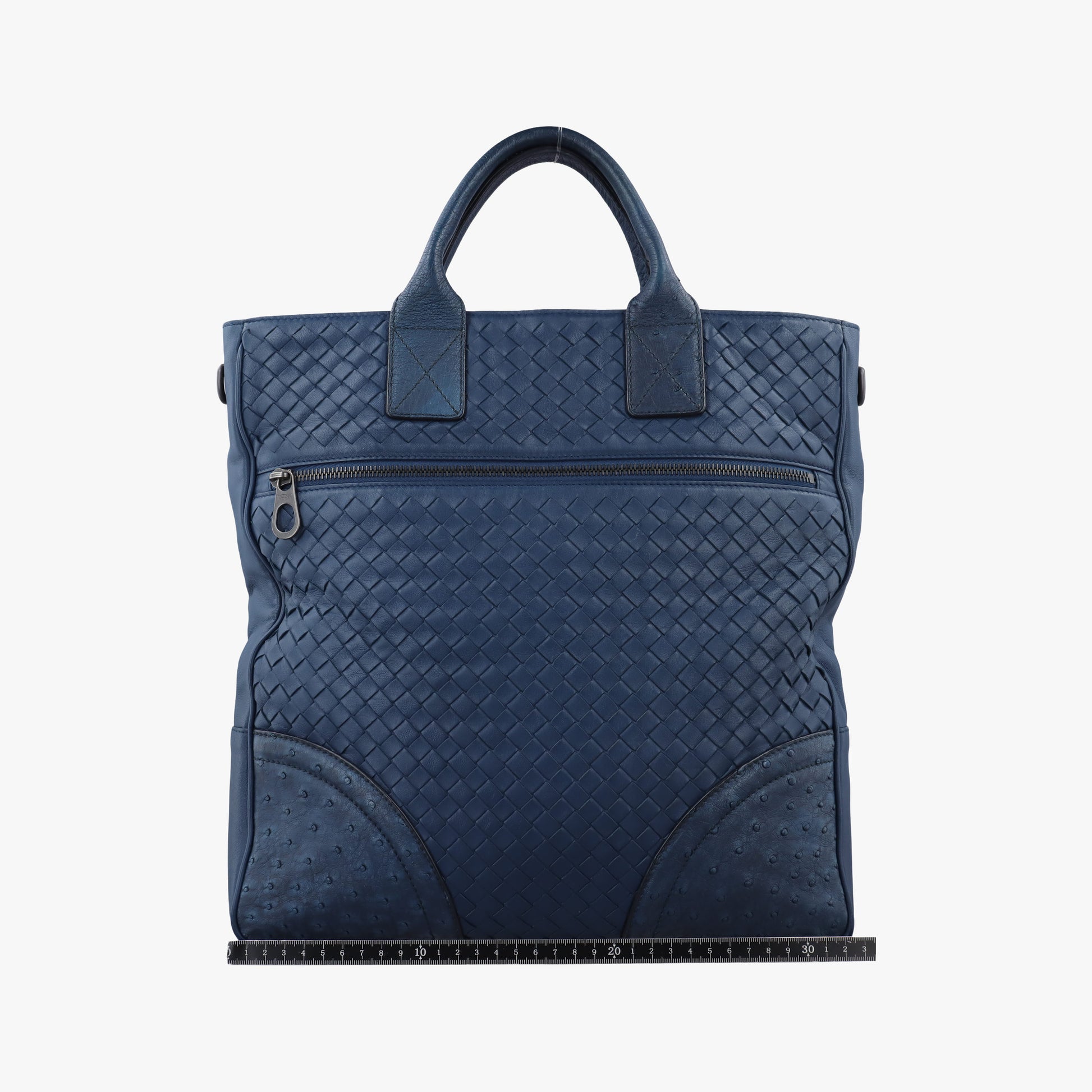 Intrecciato Navy Lambskin × Ostrich Leather B06396423Lイントレチャート ネイビー ラムスキン × オーストリッチ B06396423L