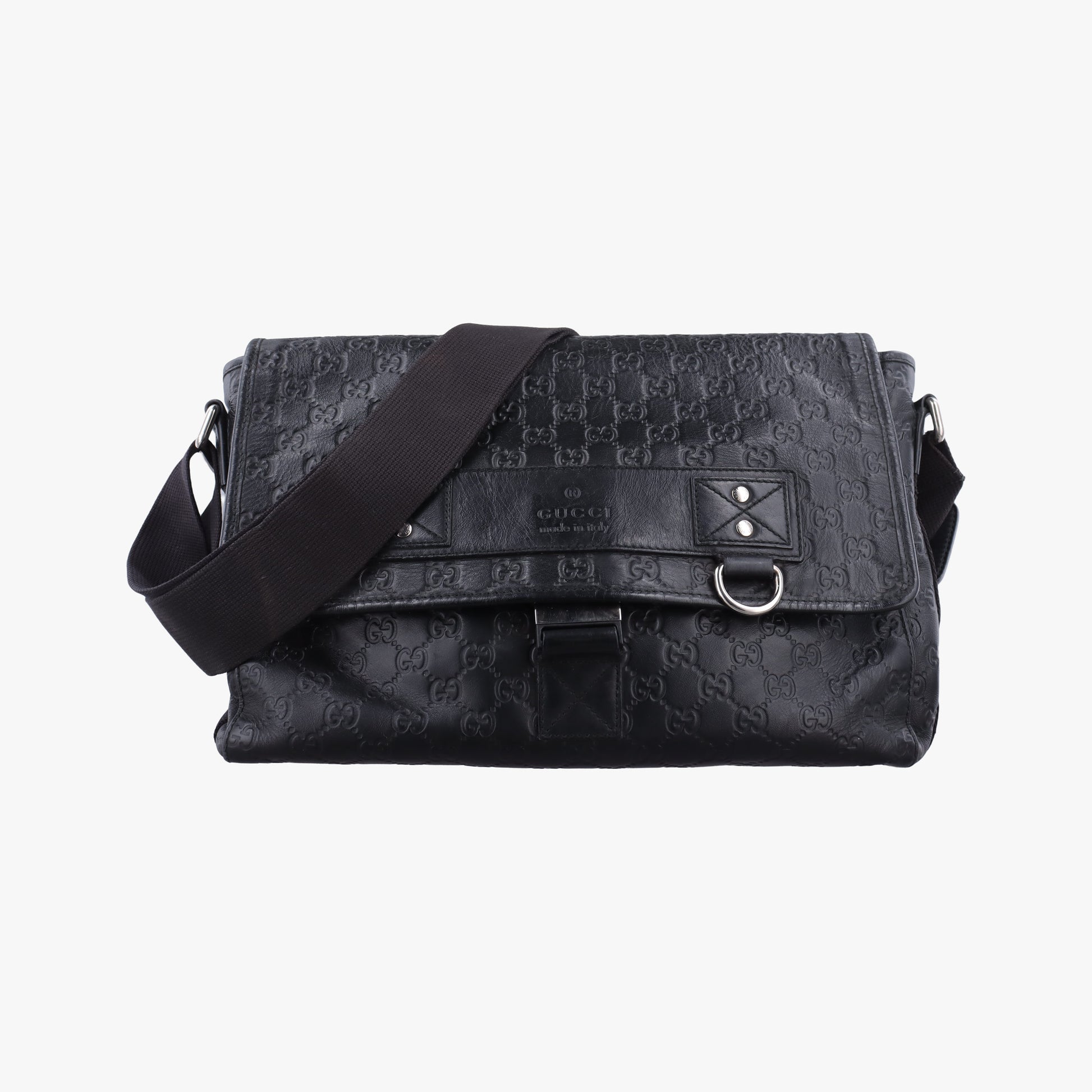 Guccissima Messenger Black Leather 246067 A012356718グッチシマ メッセンジャー ブラック レザー 246067 A012356718