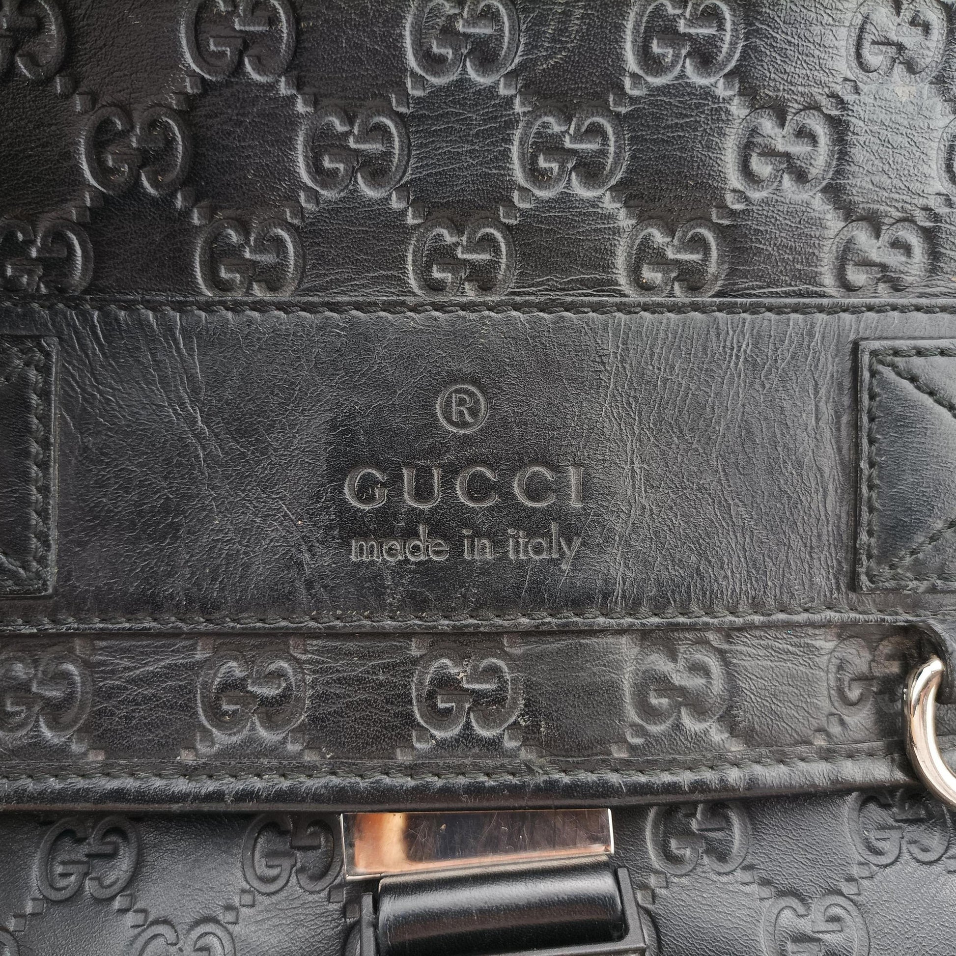 Guccissima Messenger Black Leather 246067 A012356718グッチシマ メッセンジャー ブラック レザー 246067 A012356718