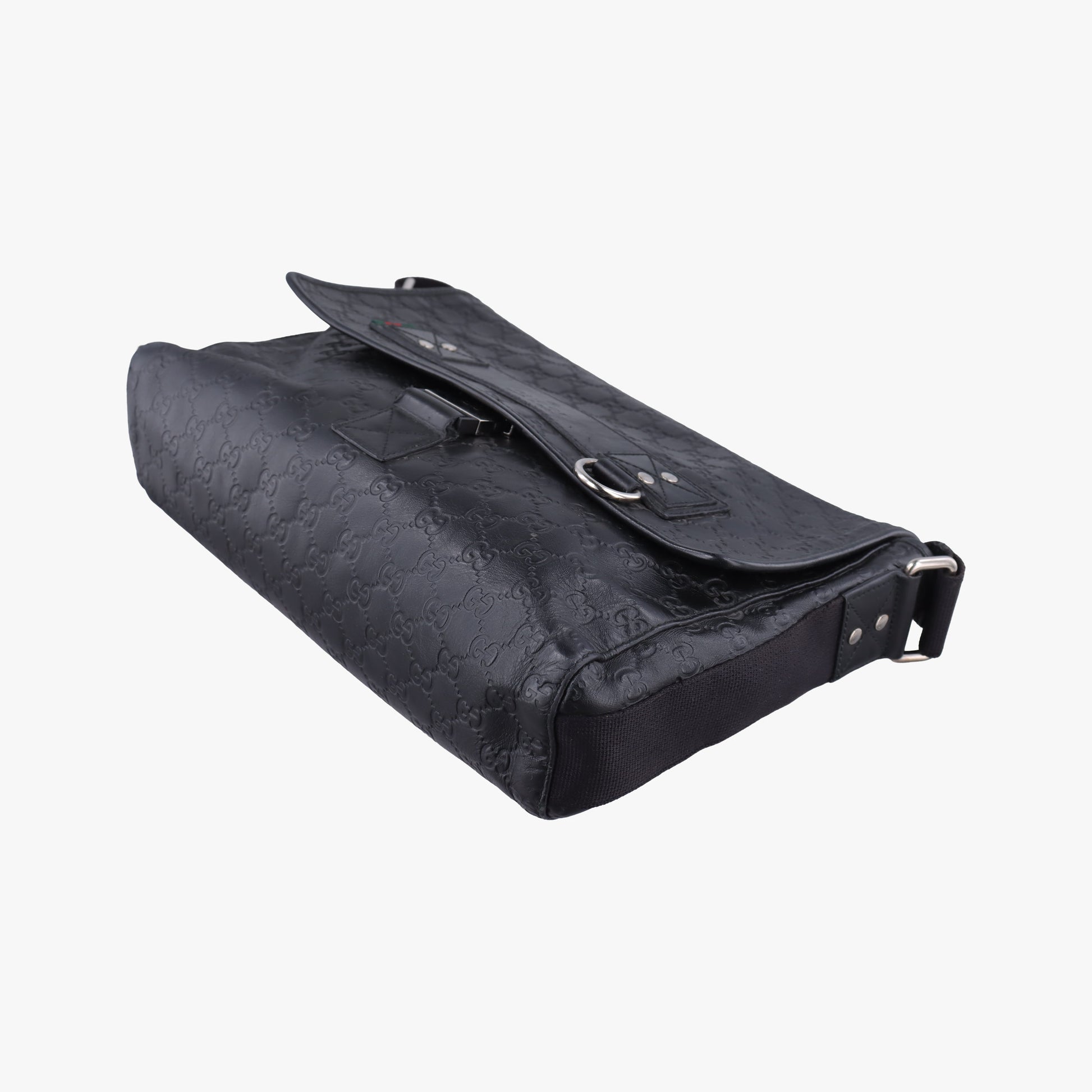 Guccissima Messenger Black Leather 246067 A012356718グッチシマ メッセンジャー ブラック レザー 246067 A012356718