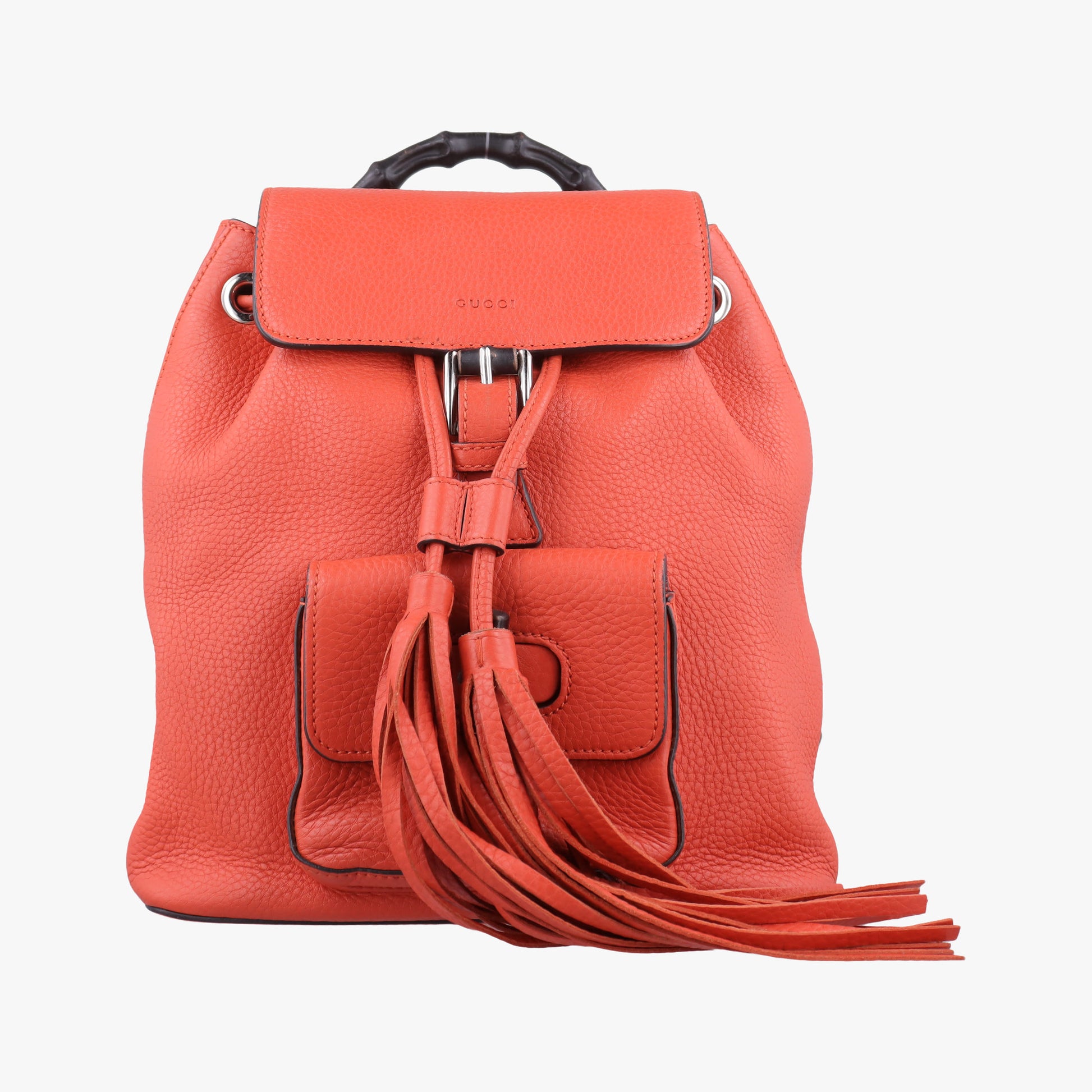 Bamboo fringe tassel Orange Leather 387149 H018443011バンブー フリンジタッセル オレンジ レザー 387149 H018443011