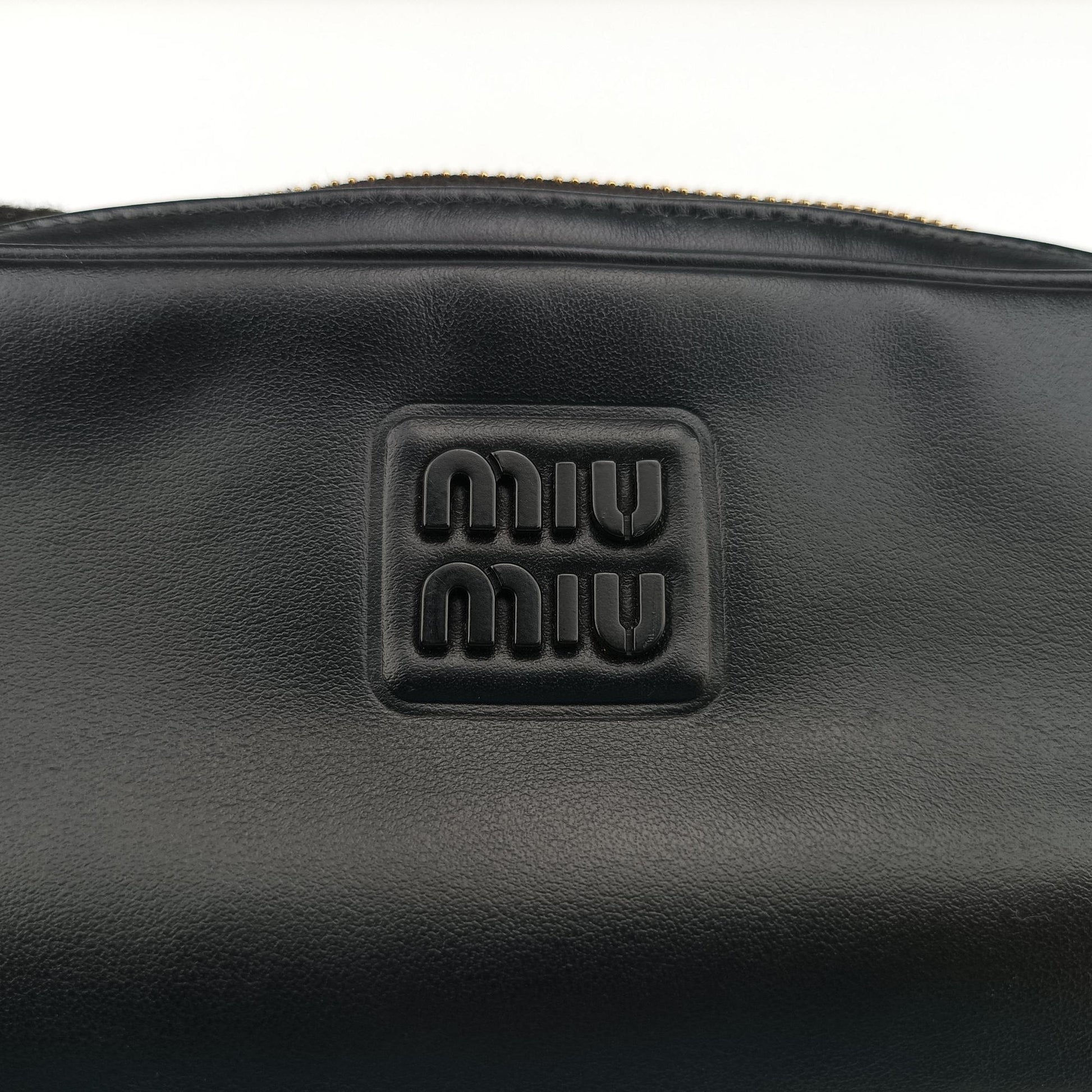 Logo belt Black leather 58ロゴベルト ブラック レザー 58