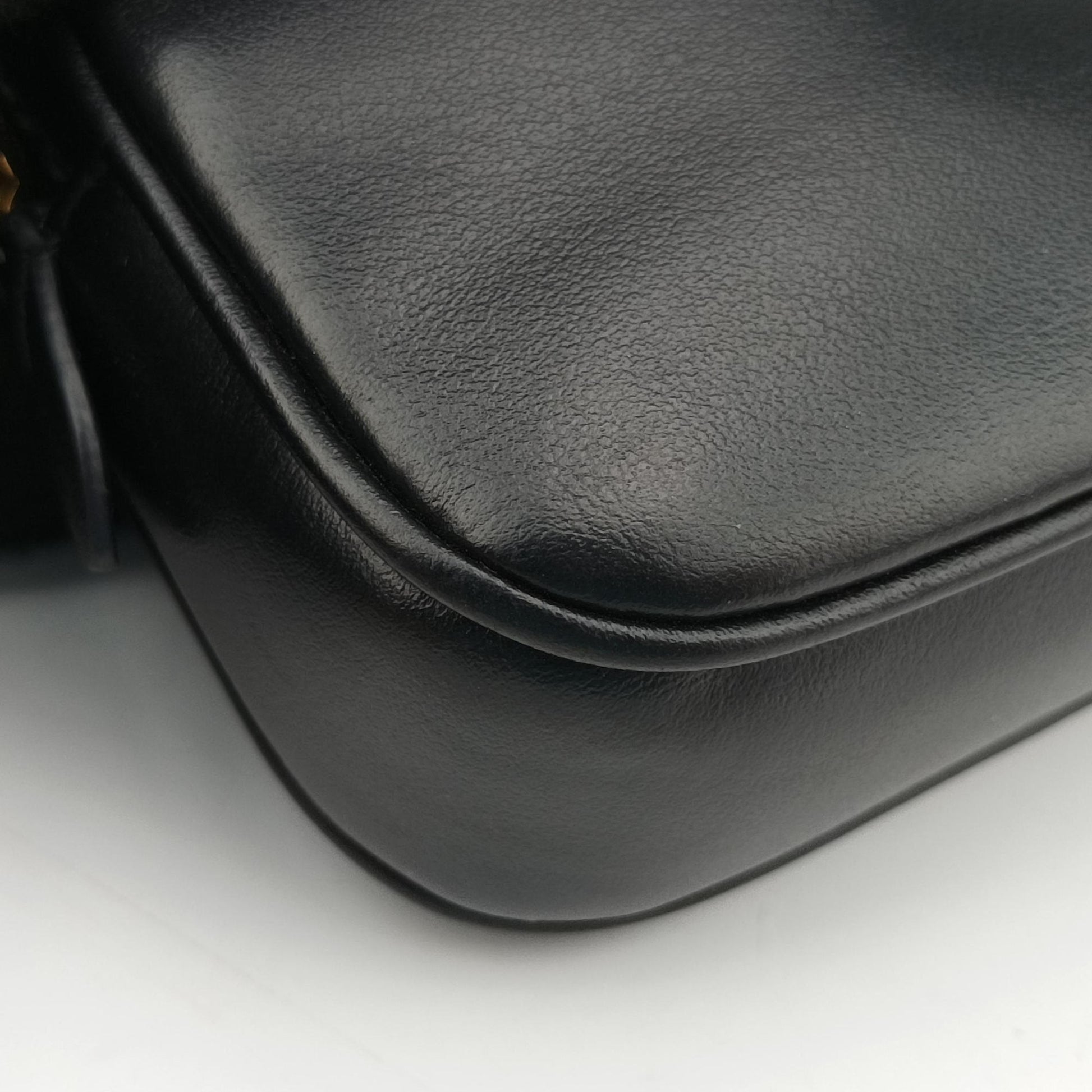Logo belt Black leather 58ロゴベルト ブラック レザー 58