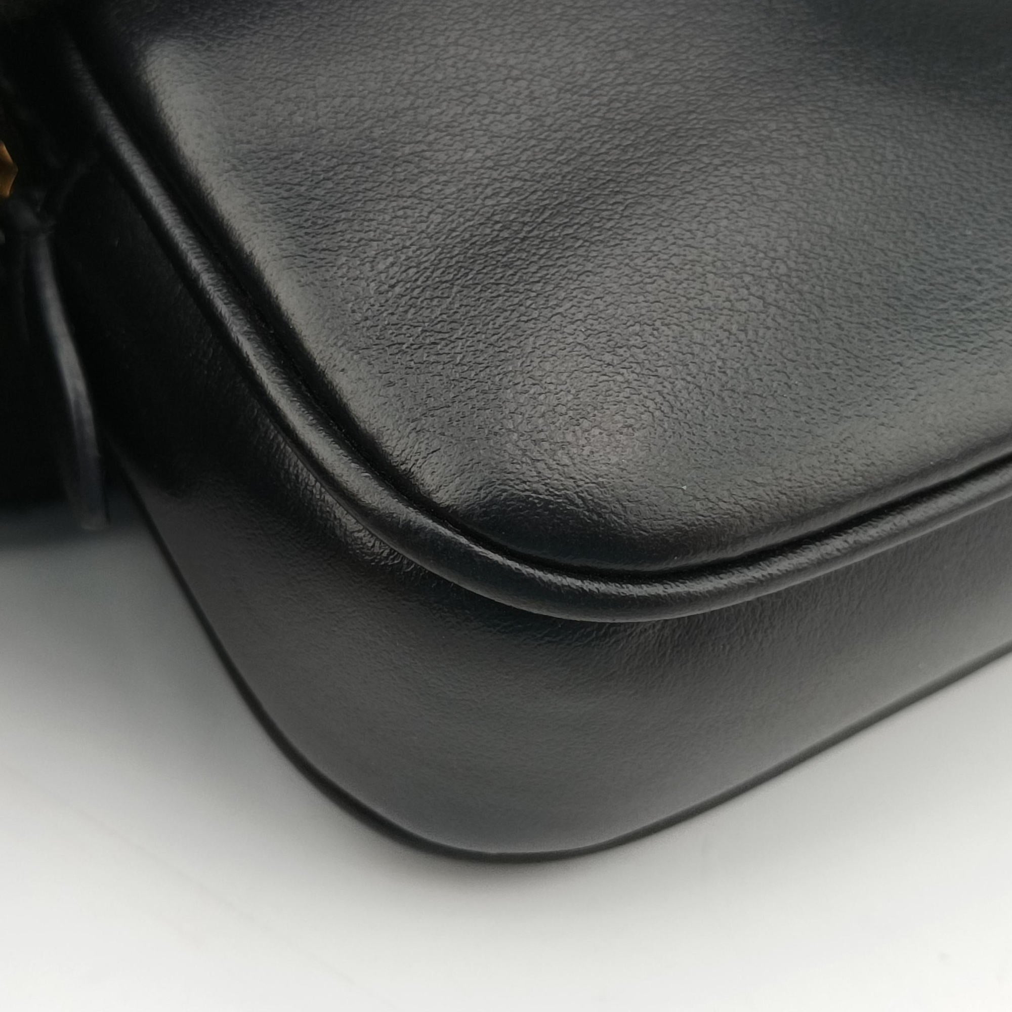 Logo belt Black leather 58ロゴベルト ブラック レザー 58