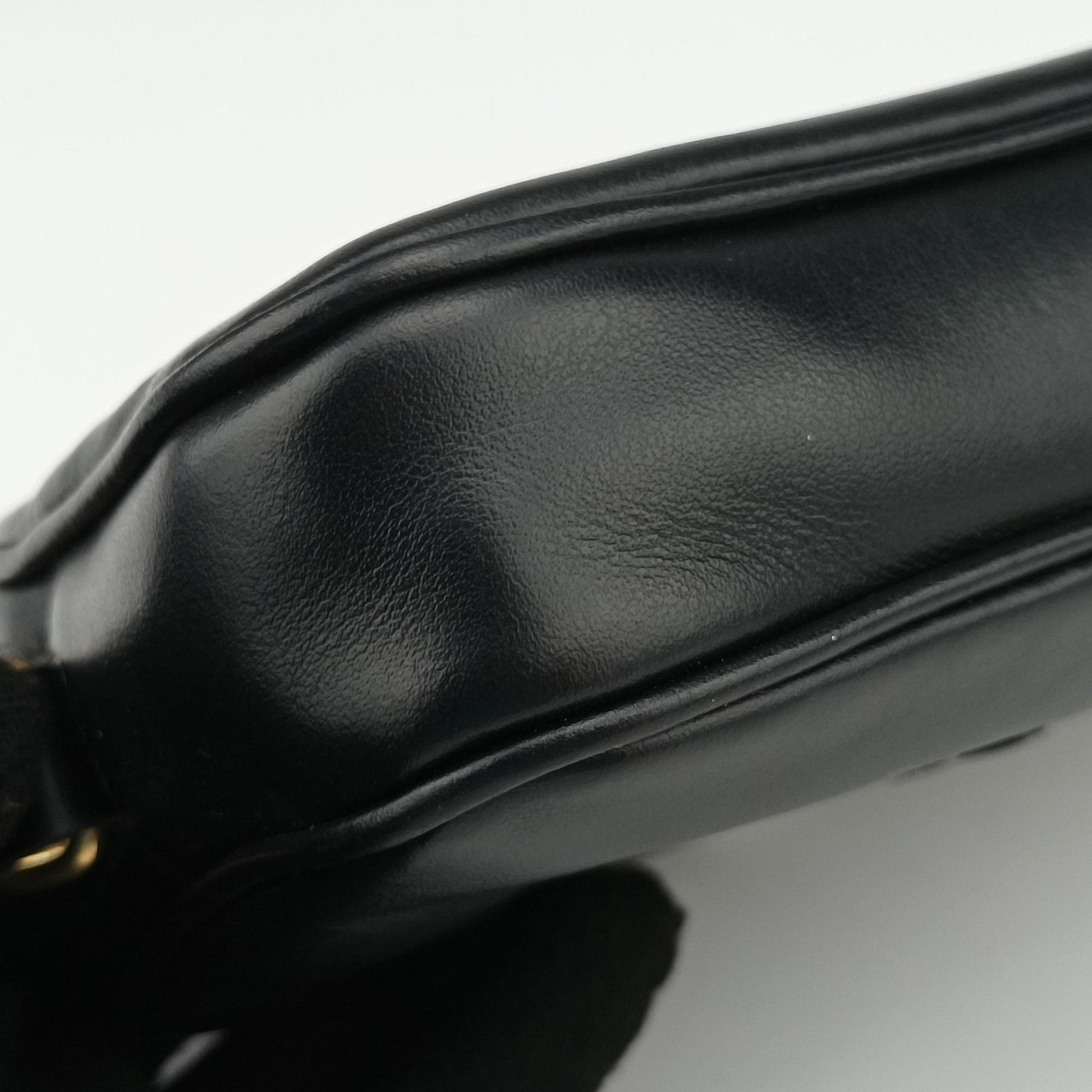 Logo belt Black leather 58ロゴベルト ブラック レザー 58