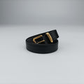 Logo belt Black leather 58ロゴベルト ブラック レザー 58