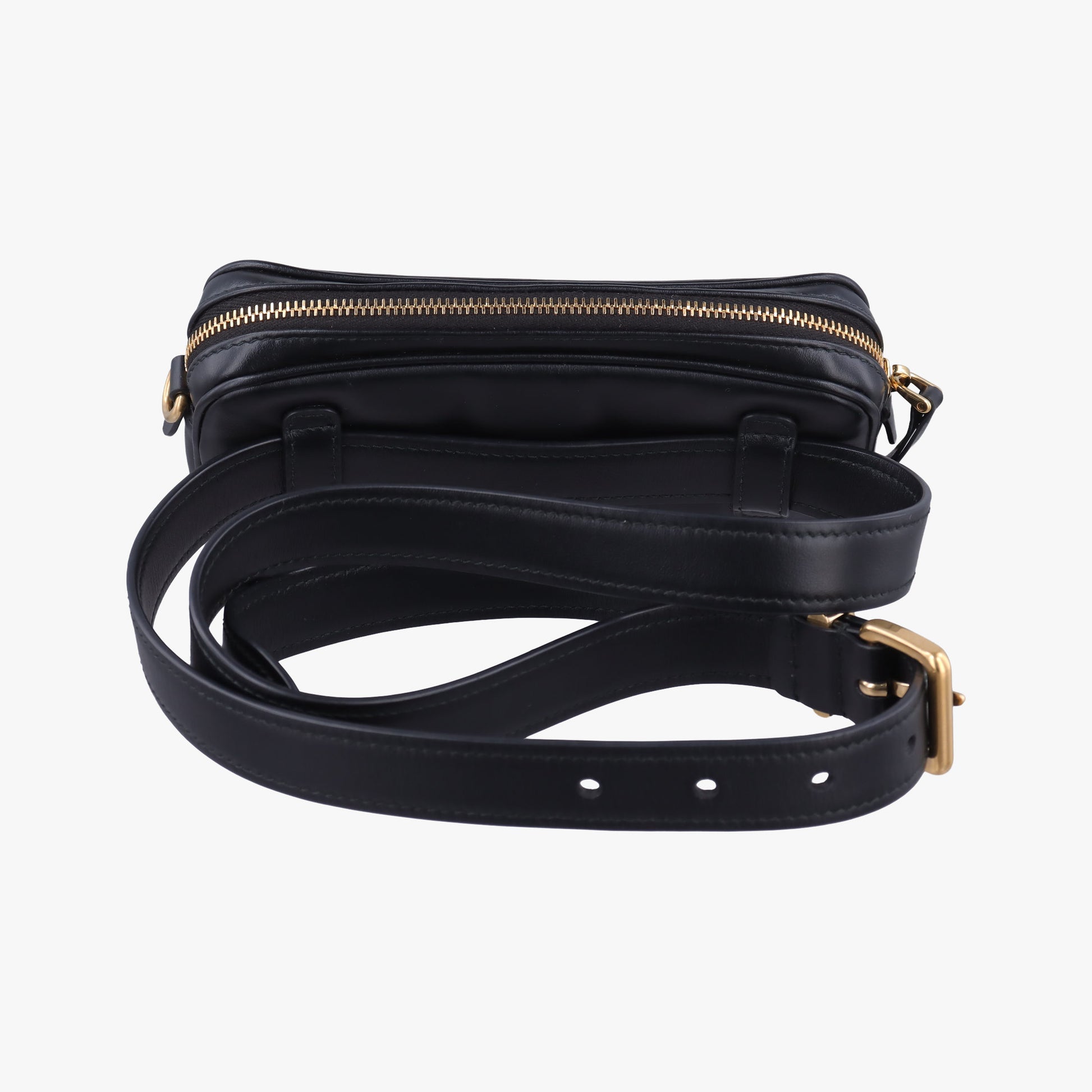 Logo belt Black leather 58ロゴベルト ブラック レザー 58
