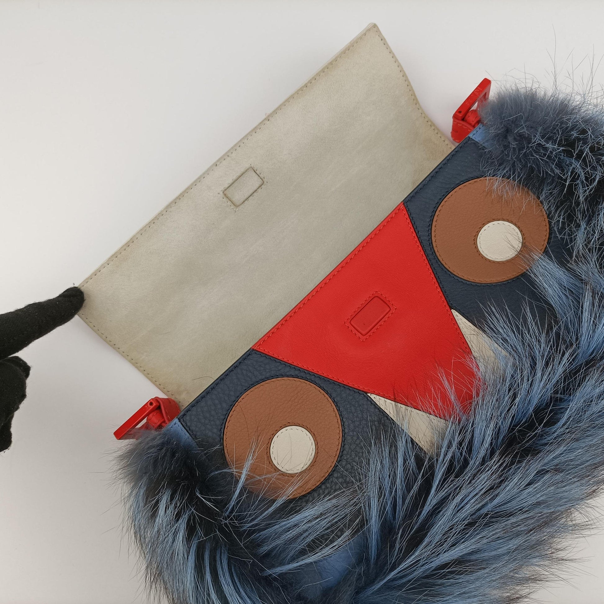 Bag Bugs Monster Red × Blue Calfskin × Fox Fur × Mink Lot number unknownバッグバグズ モンスター レッド × ブルー カーフレザー × フォックスファー 製番不明