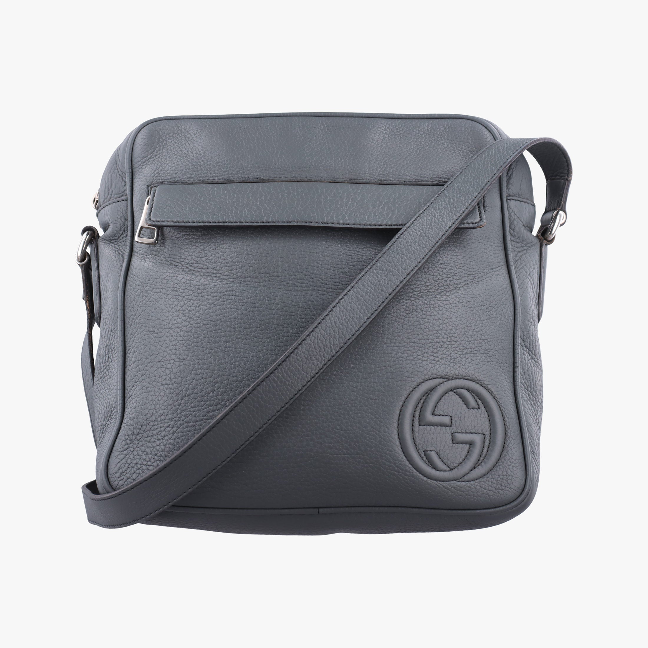 Interlocking G Logo Soho Messenger Grey Leather 337084 D016330716インターロッキングG ソーホー メッセンジャー グレー レザー 337084 D016330716