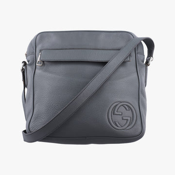 Interlocking G Logo Soho Messenger Grey Leather 337084 D016330716インターロッキングG ソーホー メッセンジャー グレー レザー 337084 D016330716