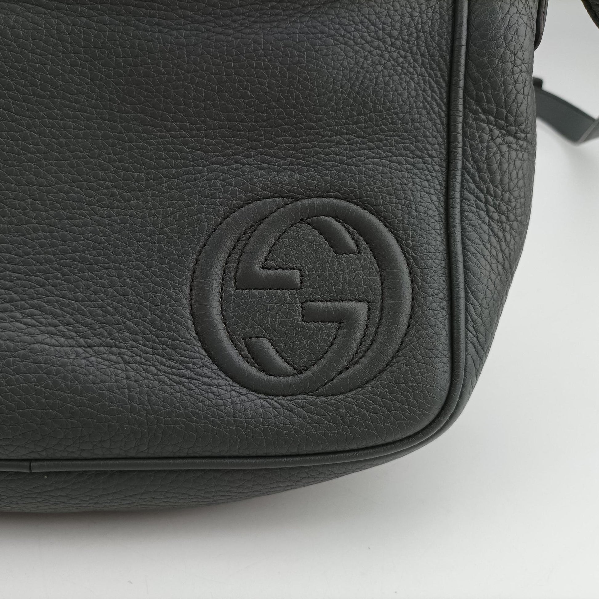 Interlocking G Logo Soho Messenger Grey Leather 337084 D016330716インターロッキングG ソーホー メッセンジャー グレー レザー 337084 D016330716