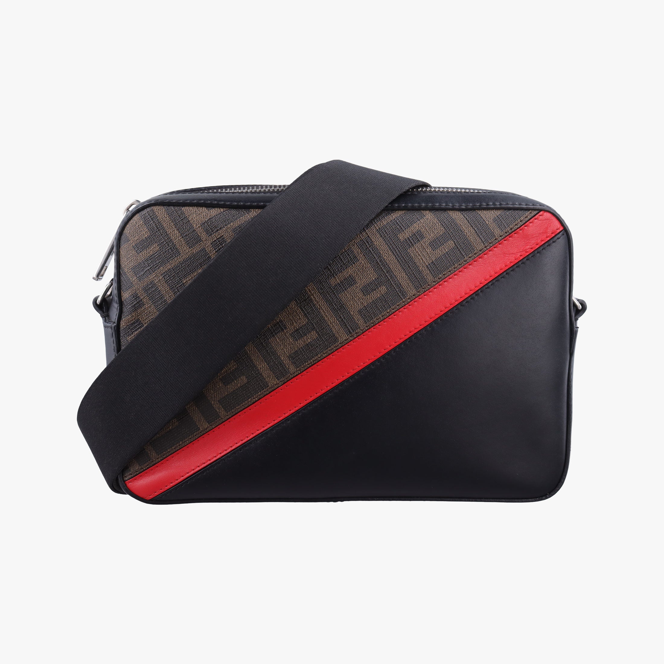 Camera case Brown × Black × Red PVC Coated Canvas × Leather 7M0286 7M0286 A9XS 208-0897キャム ブラウン × ブラック × レッド PVCコーティングキャンバス × レザー 7M0286 7M0286 A9XS 208-0897